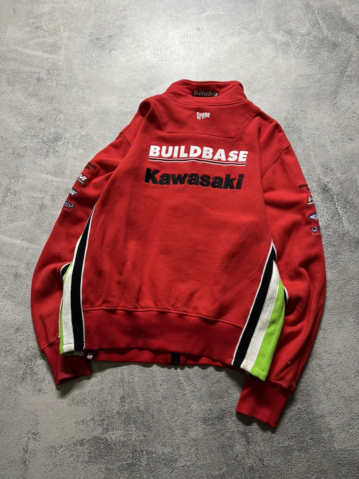 Vintage Vintage Y2k Kavasaki ❤️ Buldbase Racing Zip Sweatshirt 00’s Size US L / EU 52-54 / 3 - 13 Thumbnail