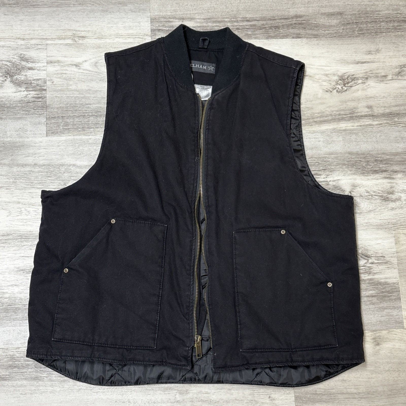 Other Quilted Canvas Duck Vest Mens XL Black Cowboy Workwear Relax Size US XL / EU 56 / 4 - 5 Thumbnail