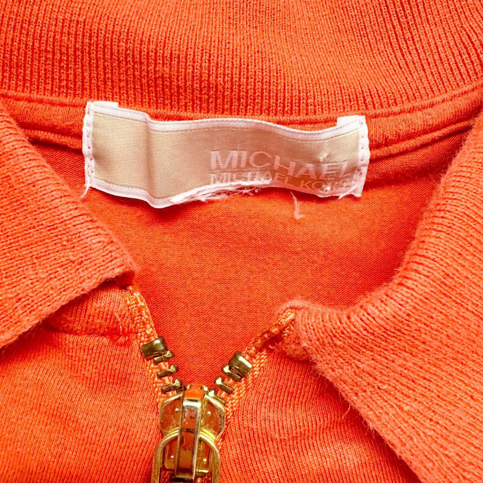 Michael Kors Michael Kors MK Short XS Ruched Half Zip Polo Burnt Orange Size XS / US 0-2 / IT 36-38 - 2 Thumbnail