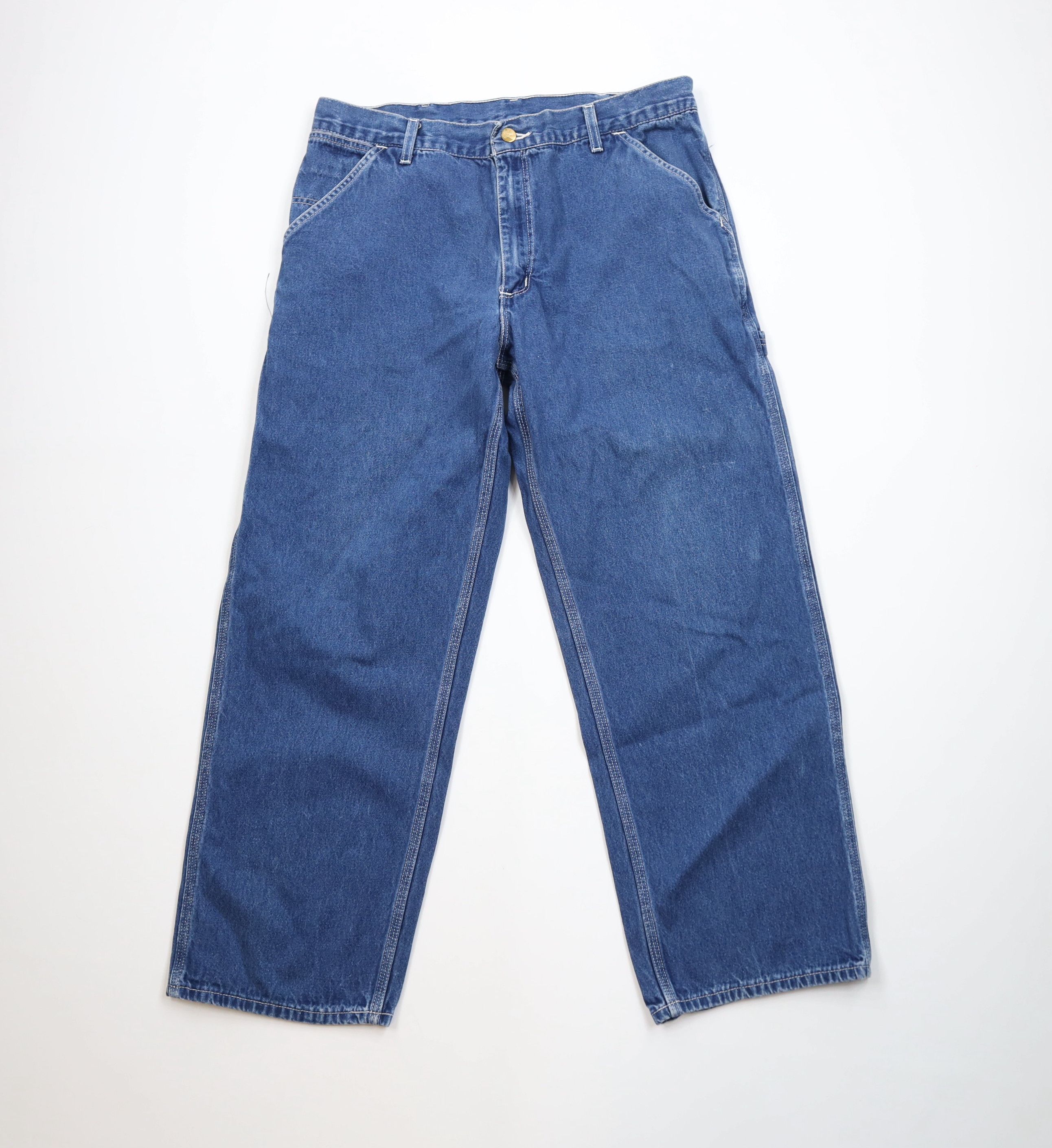 Carhartt Vintage Y2K 2000 Carhartt Spell Out Dungaree Wide Leg Jeans Size US 36 / EU 52 - 1 Thumbnail