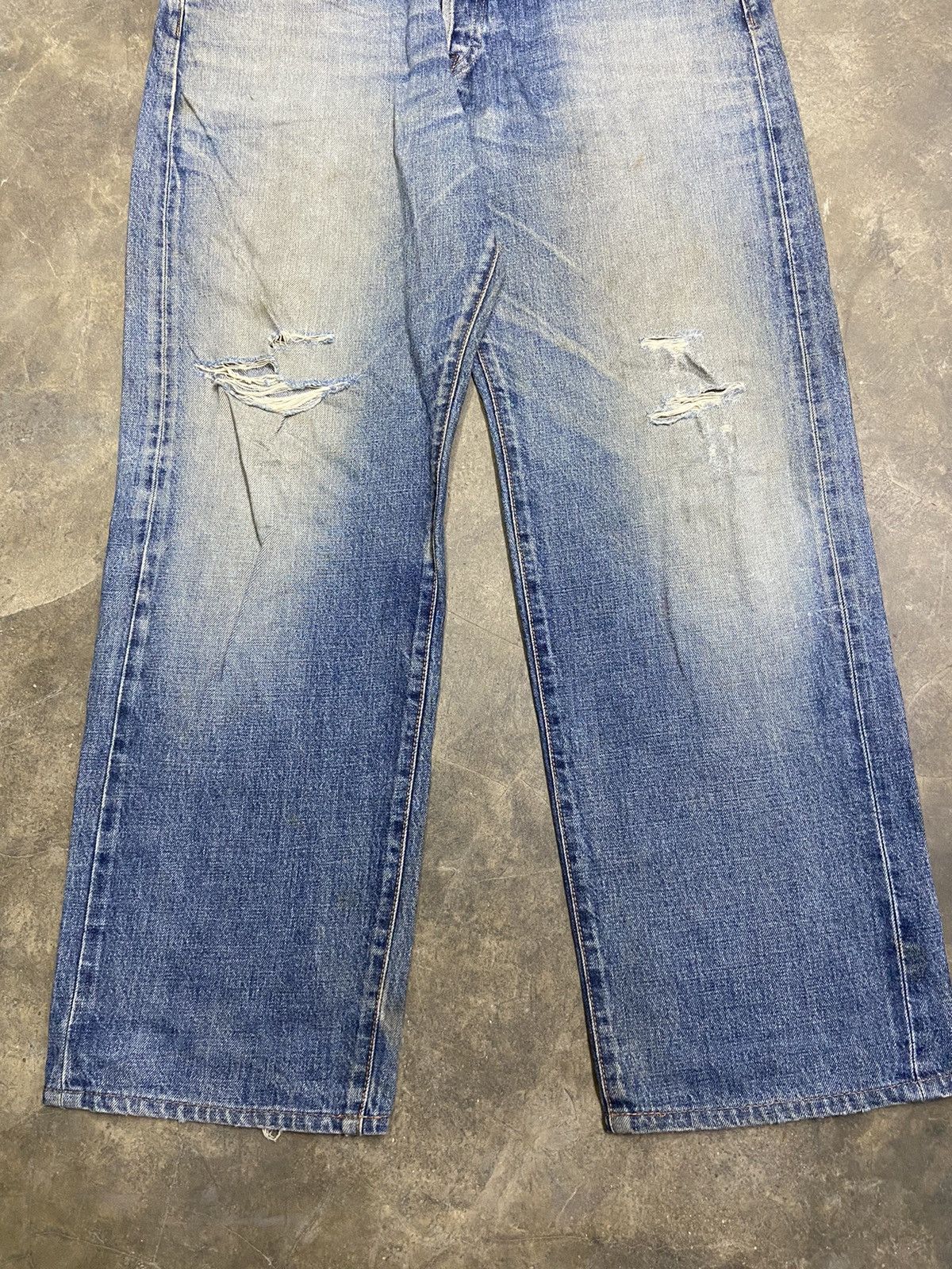 Beauty Beast 🔥 Vintage Bobson jeans distressed denim selvedge if 6 was 9 Size US 35 - 3 Thumbnail