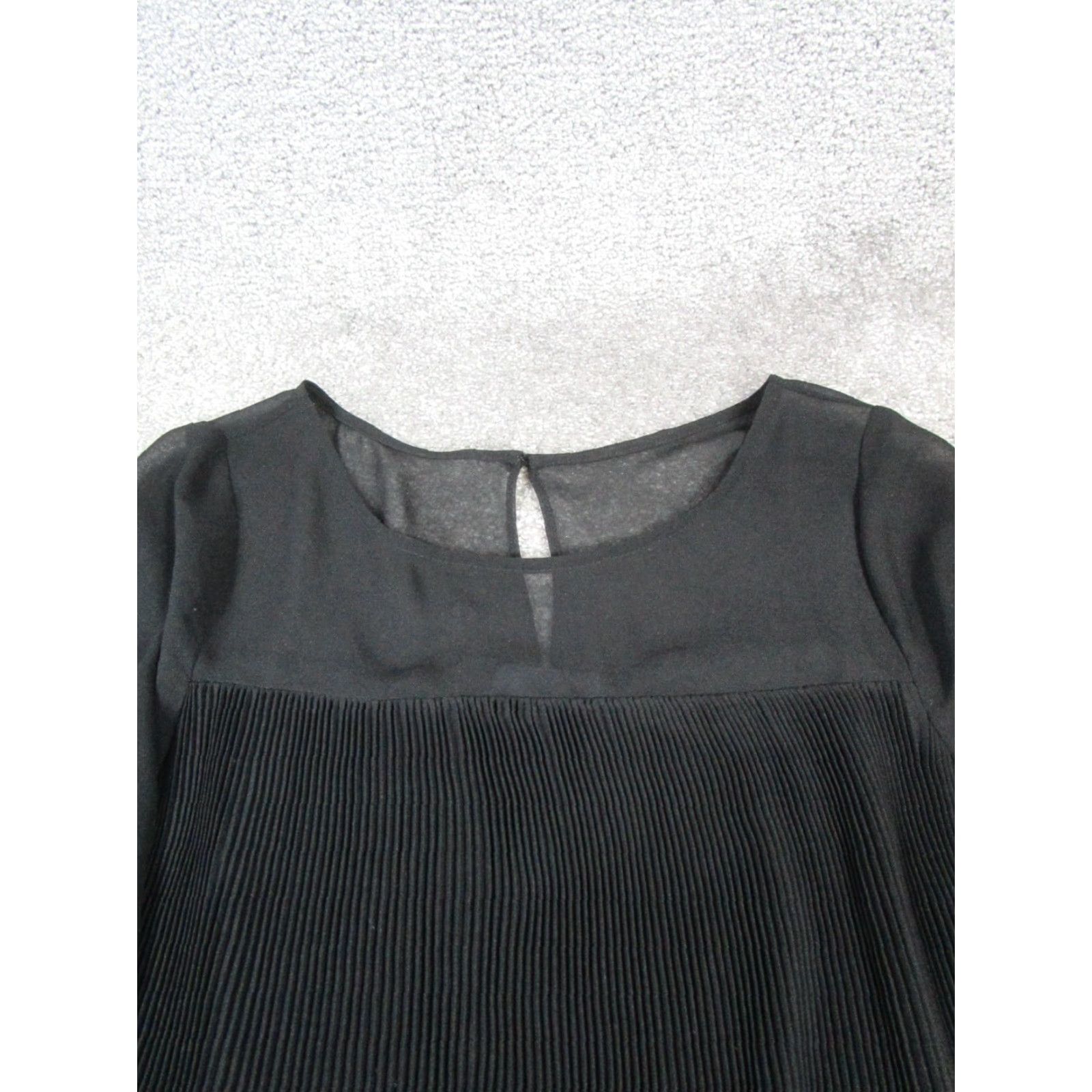 Vintage Maeve Dress Womens 2 Black Blouson Short Sleeve Round Neck Button Closure Polyester Short Maeve Womens Blouson 2 Black Dress Size XS / US 0-2 / IT 36-38 - 2 Thumbnail