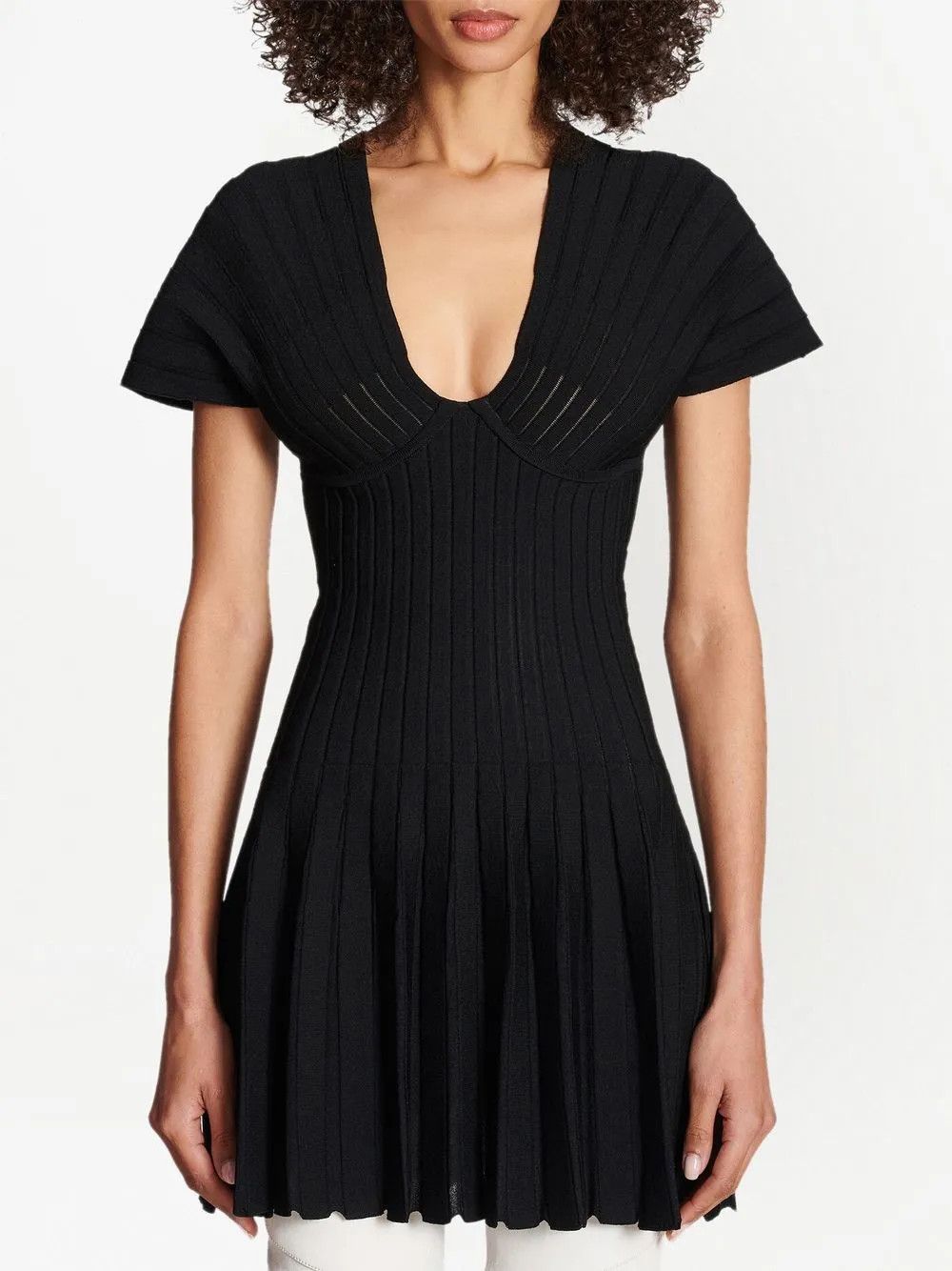 Balmain o1y0525 Short Mini Dress in Black Size L / US 10 / IT 46 - 2 Thumbnail