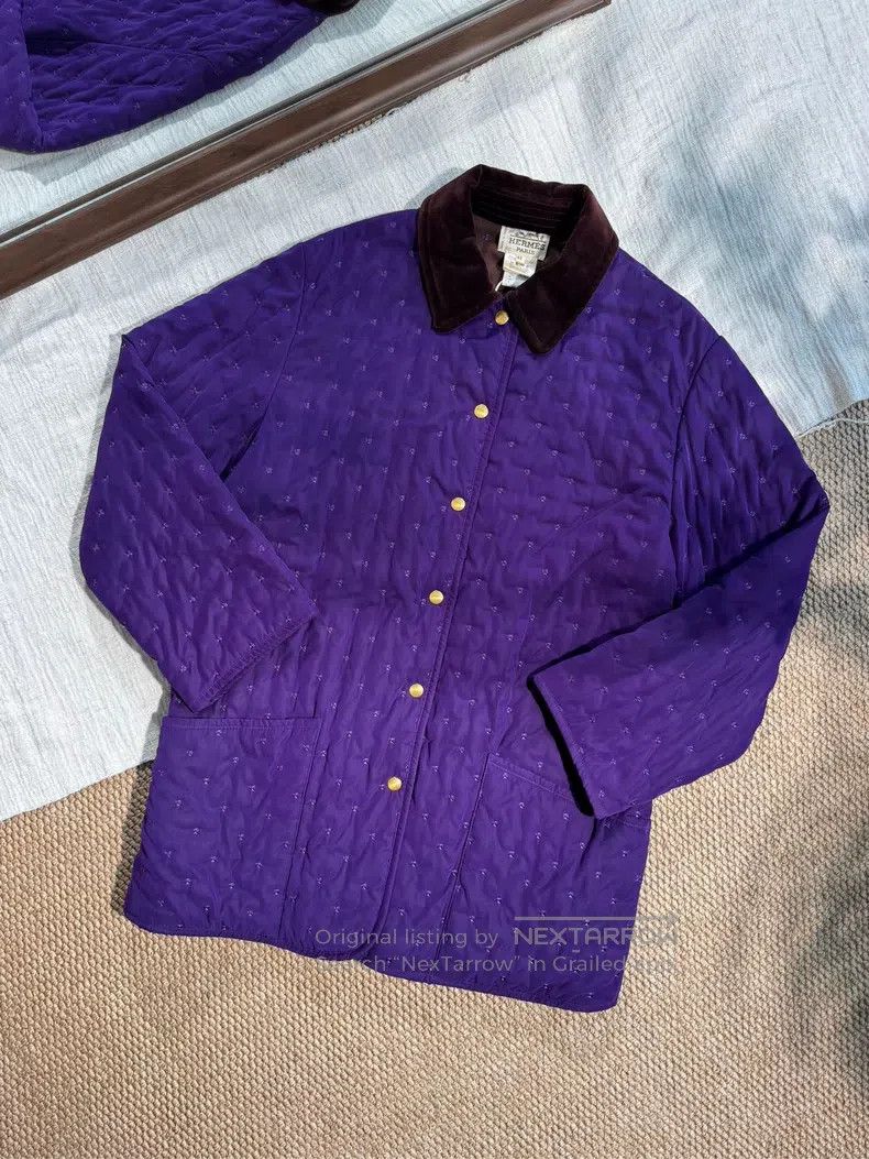 Hermes Hermes Vintage Quilted Cotton Padded Jacket with Full Embr Size S / US 4 / IT 40 - 1 Thumbnail