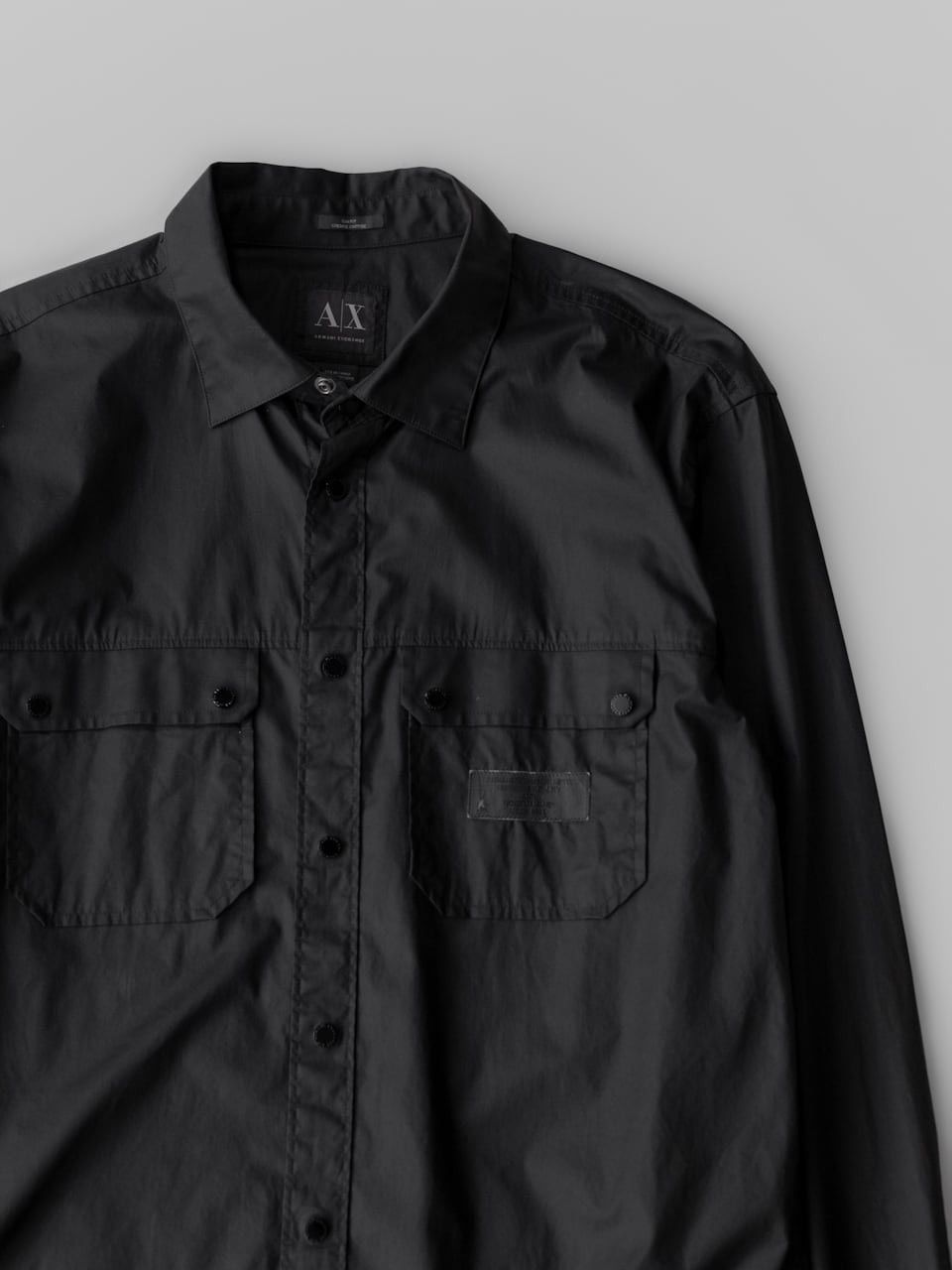 Armani × Armani Exchange Armani Exchange / Black Coated Utility Shirt Size US L / EU 52-54 / 3 - 2 Thumbnail
