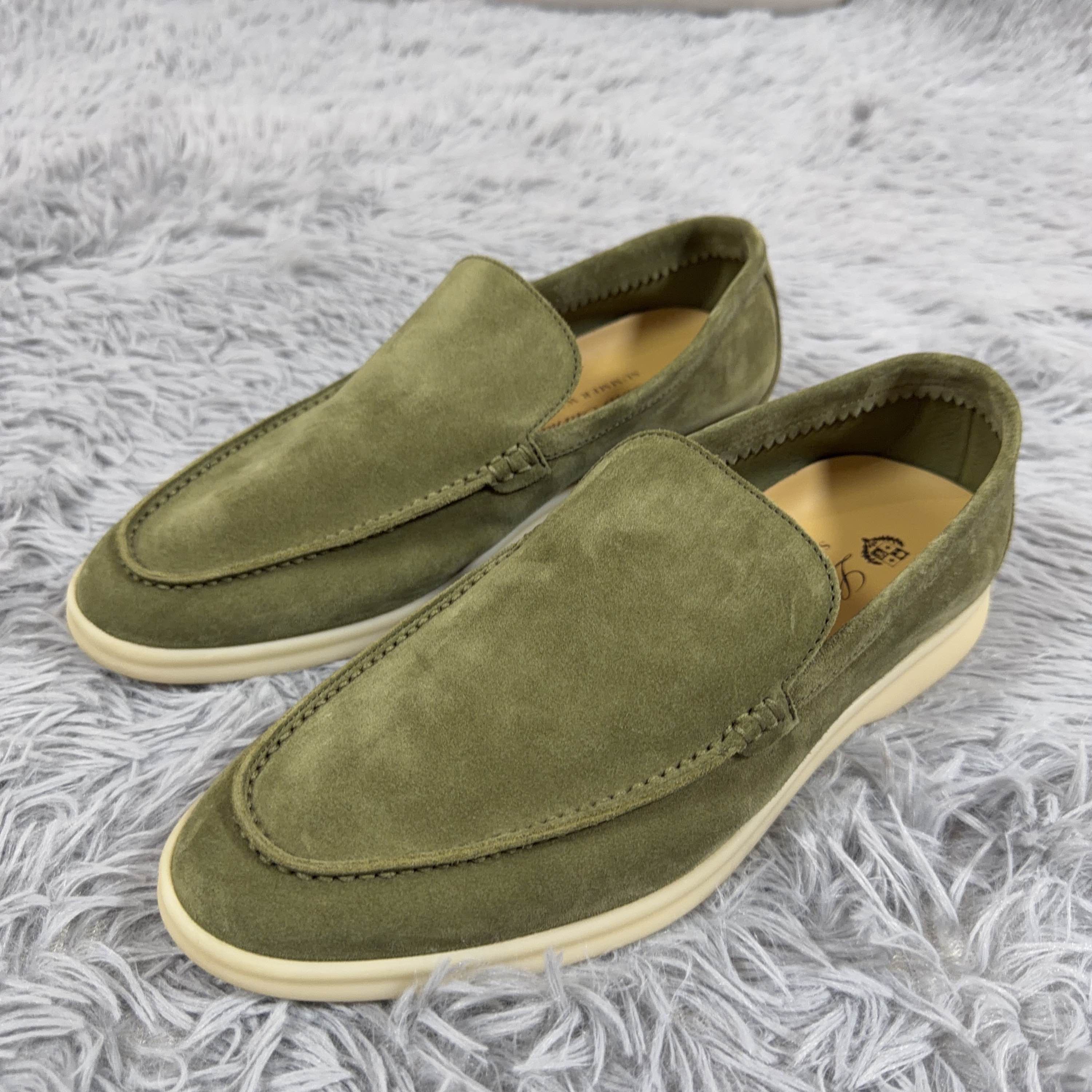 Loro Piana Loro Piana Summer Walk Suede Loafers Green Size 6 Size US 6 / EU 39 - 1 Thumbnail