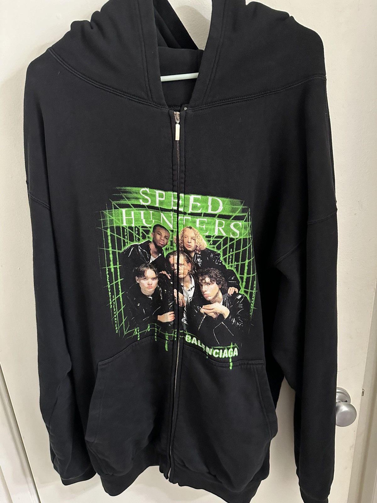 Image of Balenciaga Speed Hunters Zip Up Hoodie in Black, Men's (Size XS)