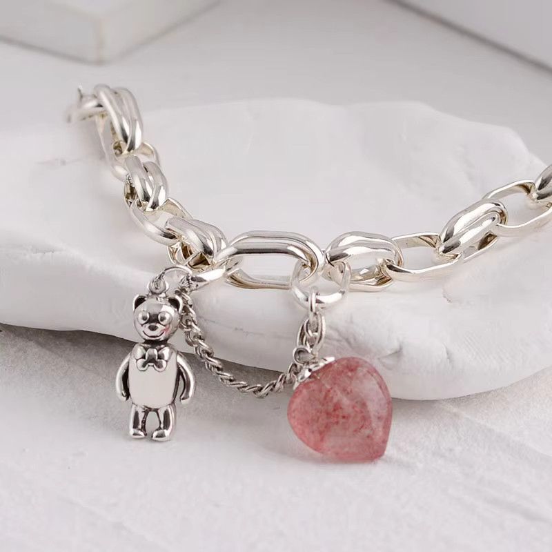 Jewelry Sweet Cute Bear Tassel Strawberry Bracelets Size ONE SIZE - 3 Thumbnail