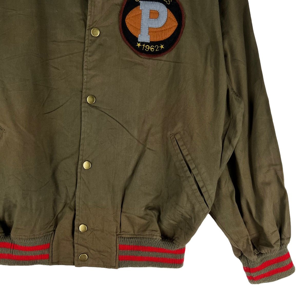 Japanese Brand 🔥VINTAGE VARSITY BOMBER JACKET REMO CAPITAL P BIG LOGO Size US M / EU 48-50 / 2 - 5 Thumbnail