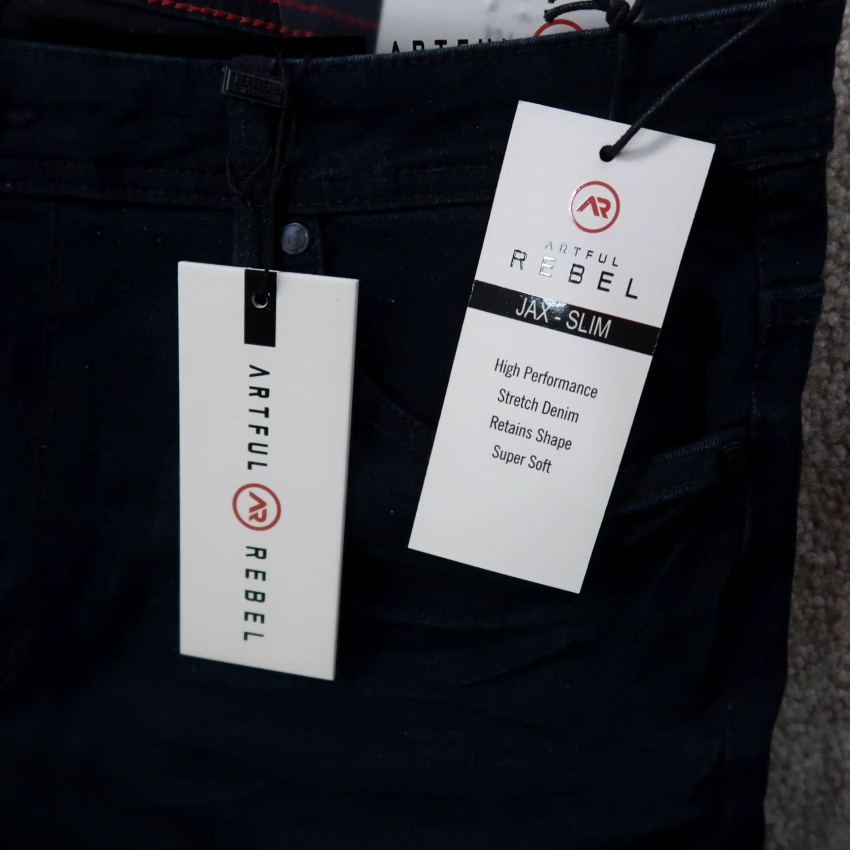 Vintage Artful Rebel Jeans Mens 34x32 Blue JAX Slim Straight Leg Stretch NWT Jeans Size US 34 / EU 50 - 4 Thumbnail