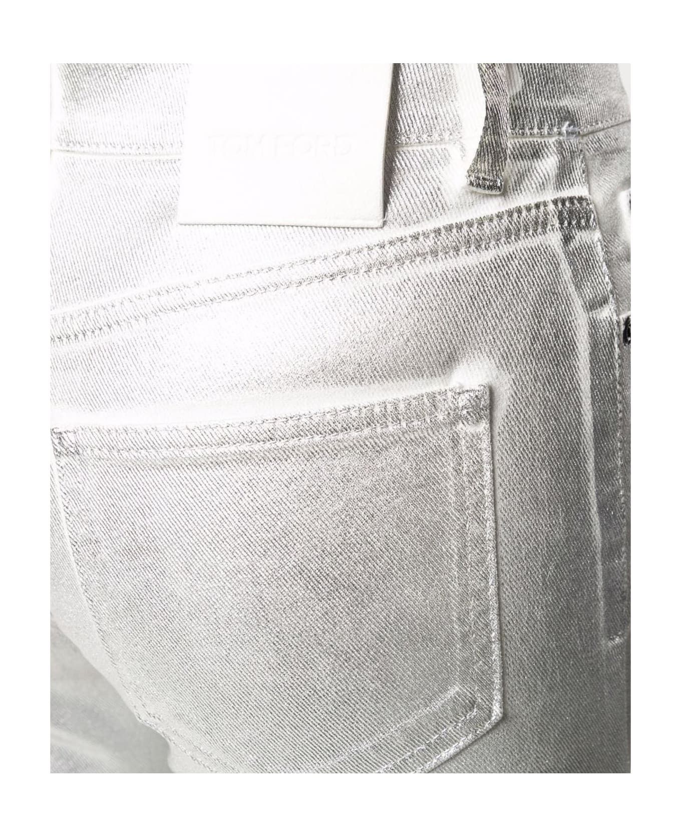 Tom Ford o1y0126 Denim Pant in Silver Size 33" - 4 Thumbnail