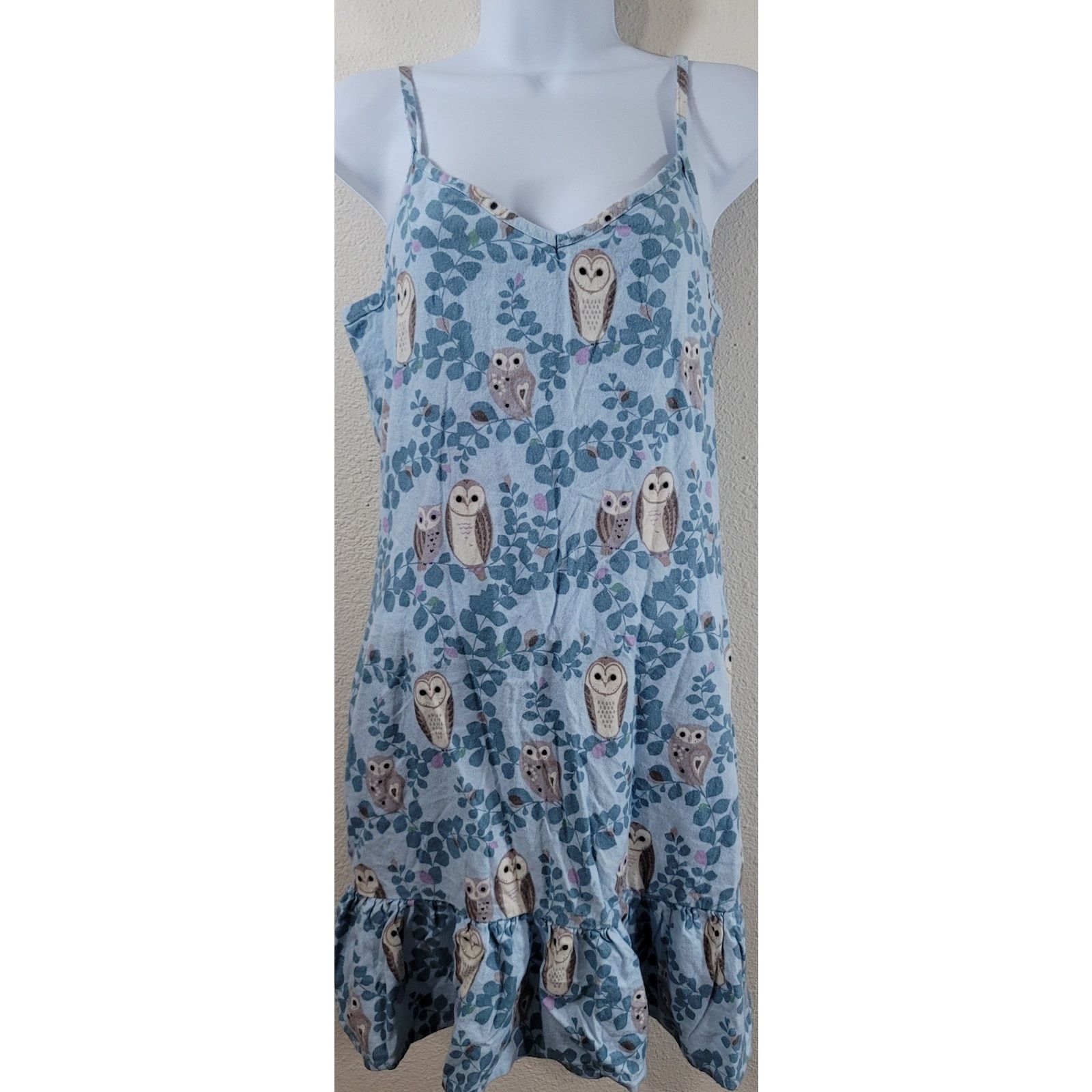 Other Echo Light Blue Owl Print Spaghetti Strap Sleepwear Medium Size M / US 6-8 / IT 42-44 - 1 Thumbnail