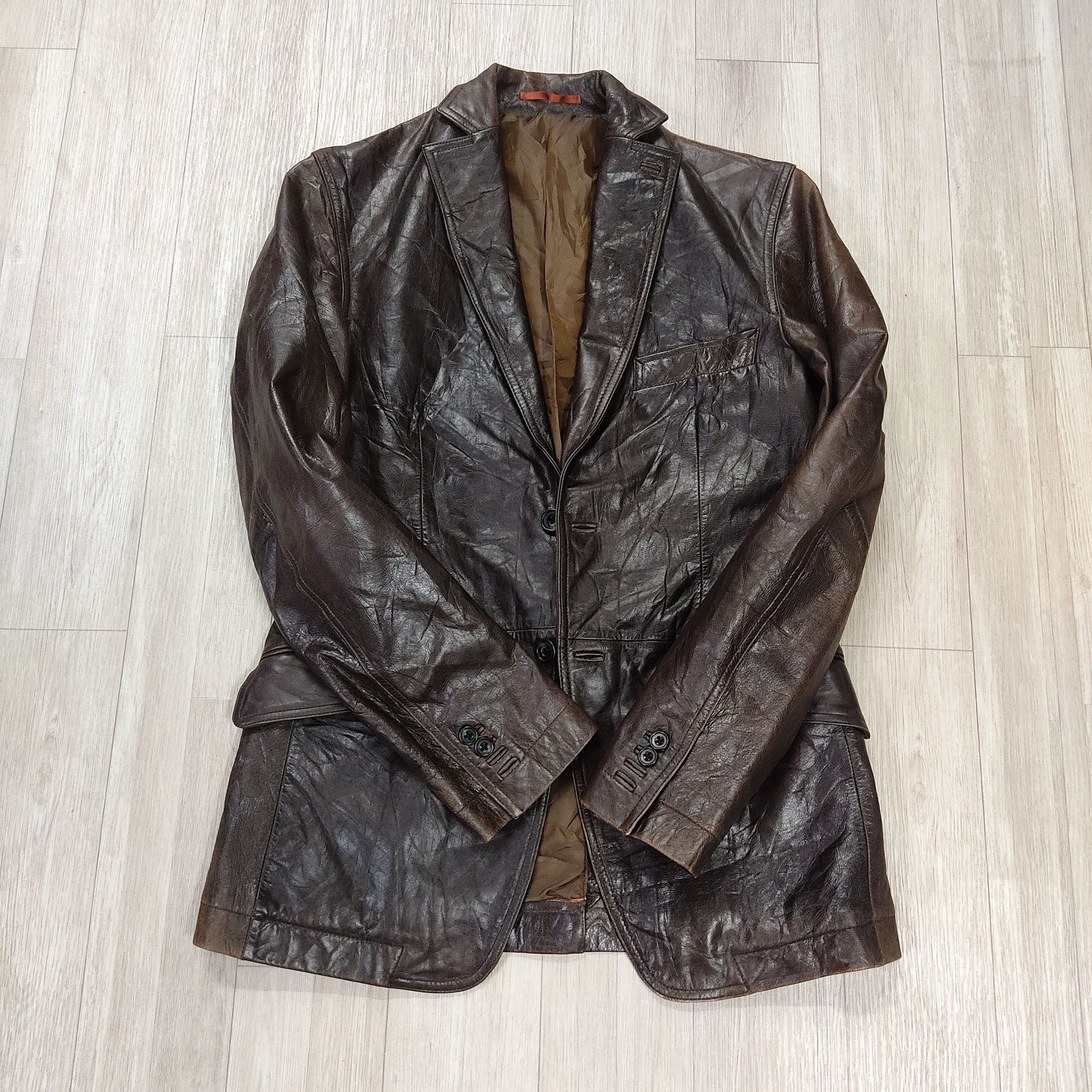Restricted RESTRICT by ABX Cowhide Classic 2 Buttons Blazer Jacket Size US S / EU 44-46 / 1 - 4 Thumbnail