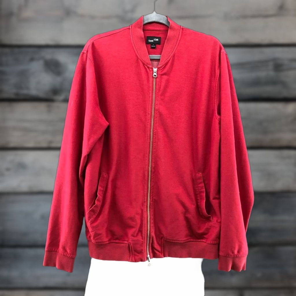 Vintage VINTAGE Frank & Oak Sweatshirt Men M Red Full Zip Stand Collar Cotton Blend Fleece Size US M / EU 48-50 / 2 - 1 Thumbnail