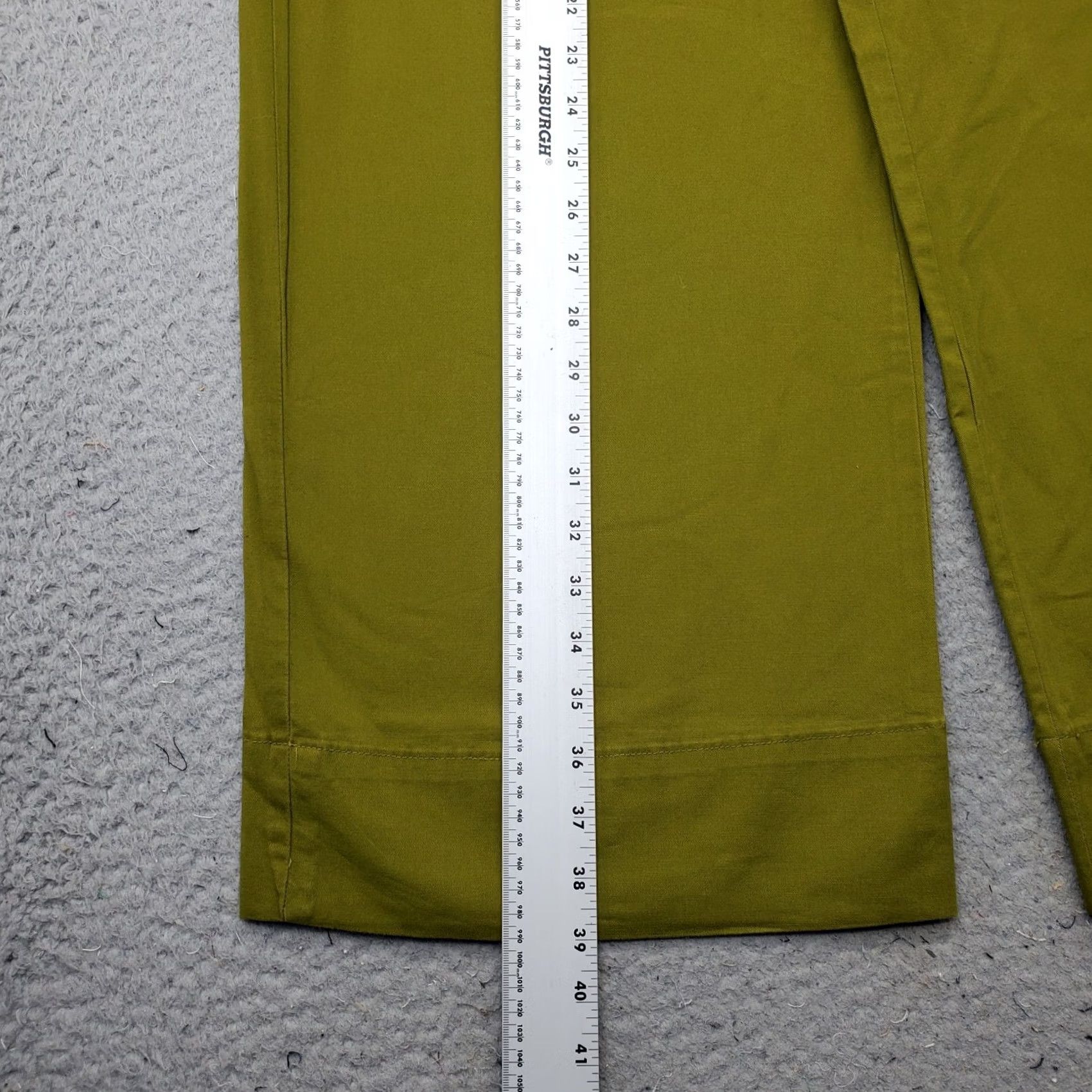 Calvin Klein Calvin Klein Pants Womens Size 4 Green Stretch Twill Comfort High Waist Wide Leg Size 27" / US 4 / IT 40 - 3 Thumbnail