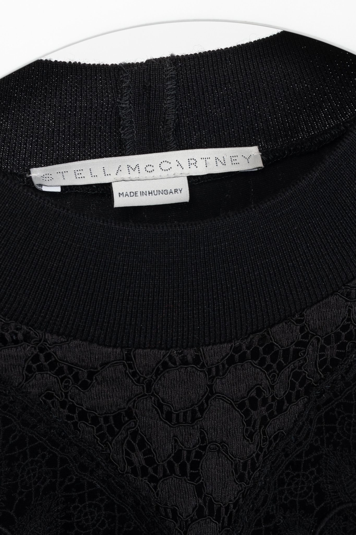 Stella McCartney Stella McCartney Black Lace & Velvet Sweatshirt Size M / US 6-8 / IT 42-44 - 4 Thumbnail