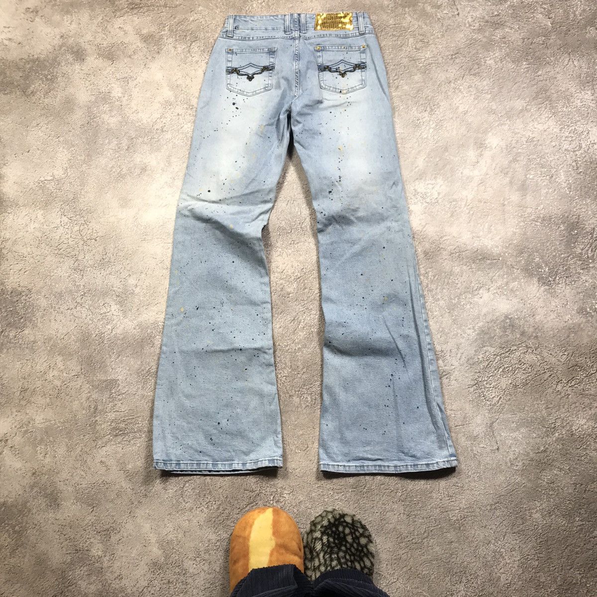 Vintage Vintage Y2K Distressed Flared Jeans Grunge Baggy 90s Logo 26 Size 26" / US 2 / IT 38 - 3 Thumbnail