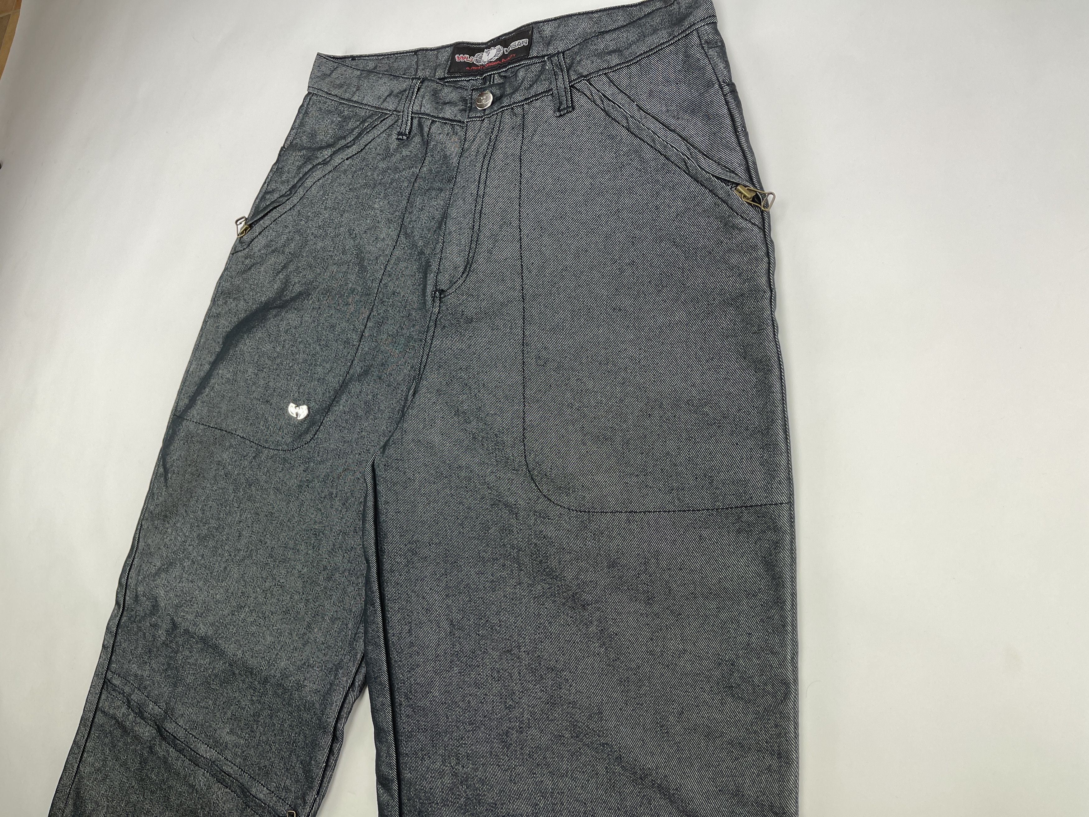 Wu-Tang Clan WU WEAR jeans, shiny gray silver metallic vintage hip hop 32 Size US 32 / EU 48 - 12 Thumbnail