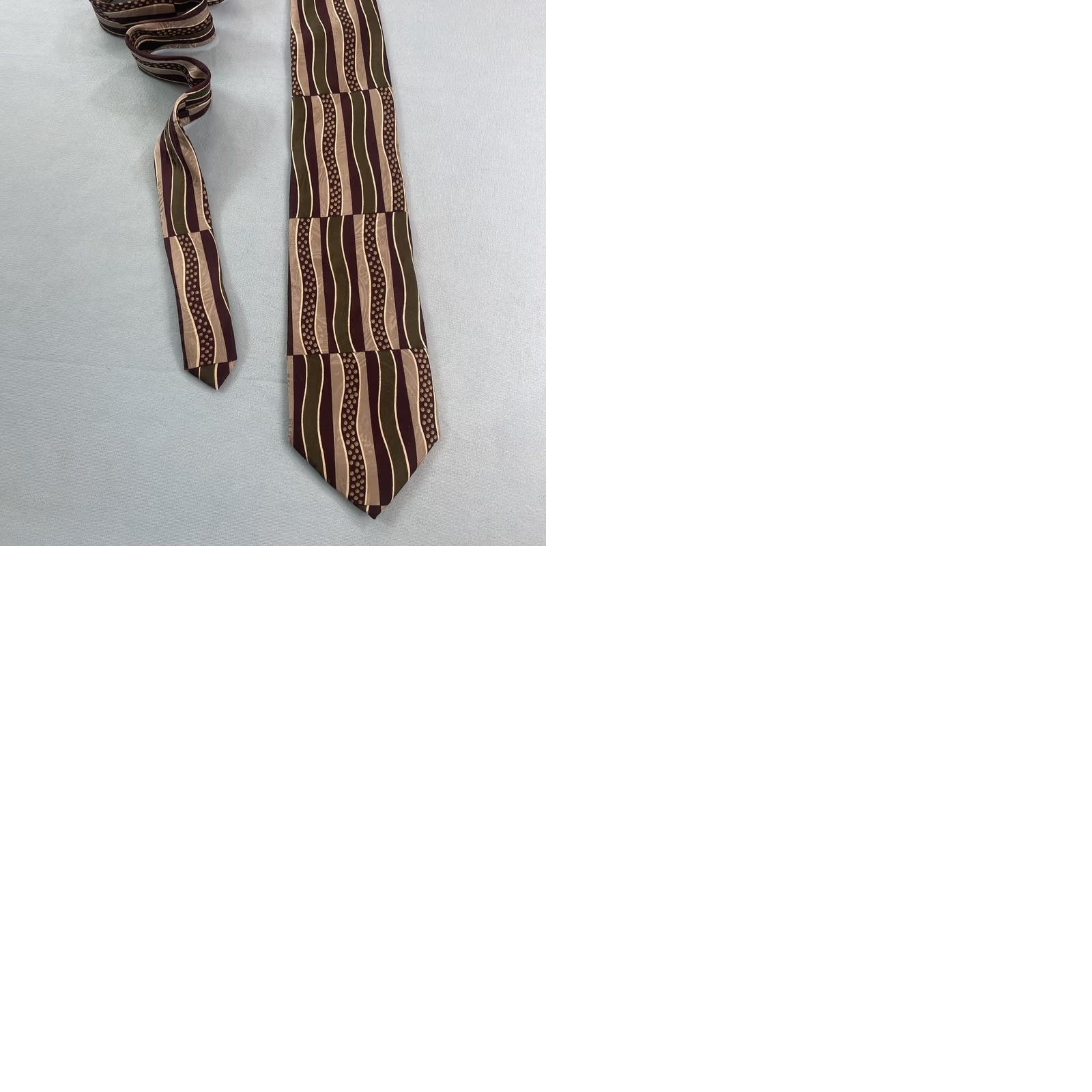 Vintage VINTAGE Clubfellow Italy Silk Necktie MCM Wavey Stripe Earth Psychedelic Geometric 4x60 Neck Tie Men Size ONE SIZE - 11 Thumbnail