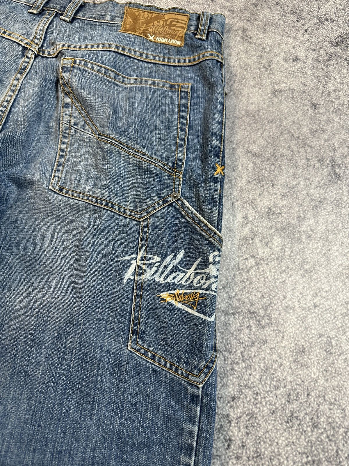 Billabong × Vintage Y2K Vintage Billabong Denim Shorts Rap Baggy Streetwear L Size US 34 / EU 50 - 2 Thumbnail