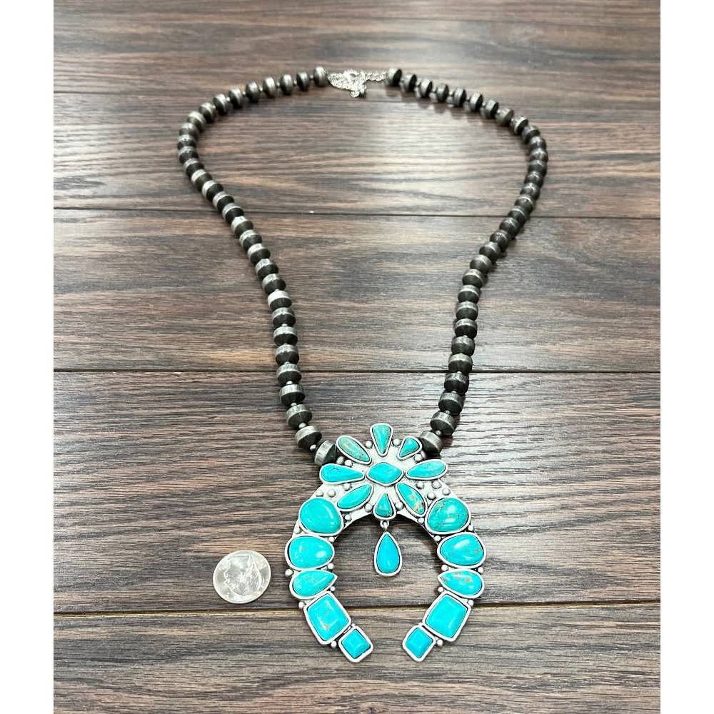 Other Extra Long Handmade Squash Naja Turquoise Necklace with Anti Size ONE SIZE - 9 Thumbnail
