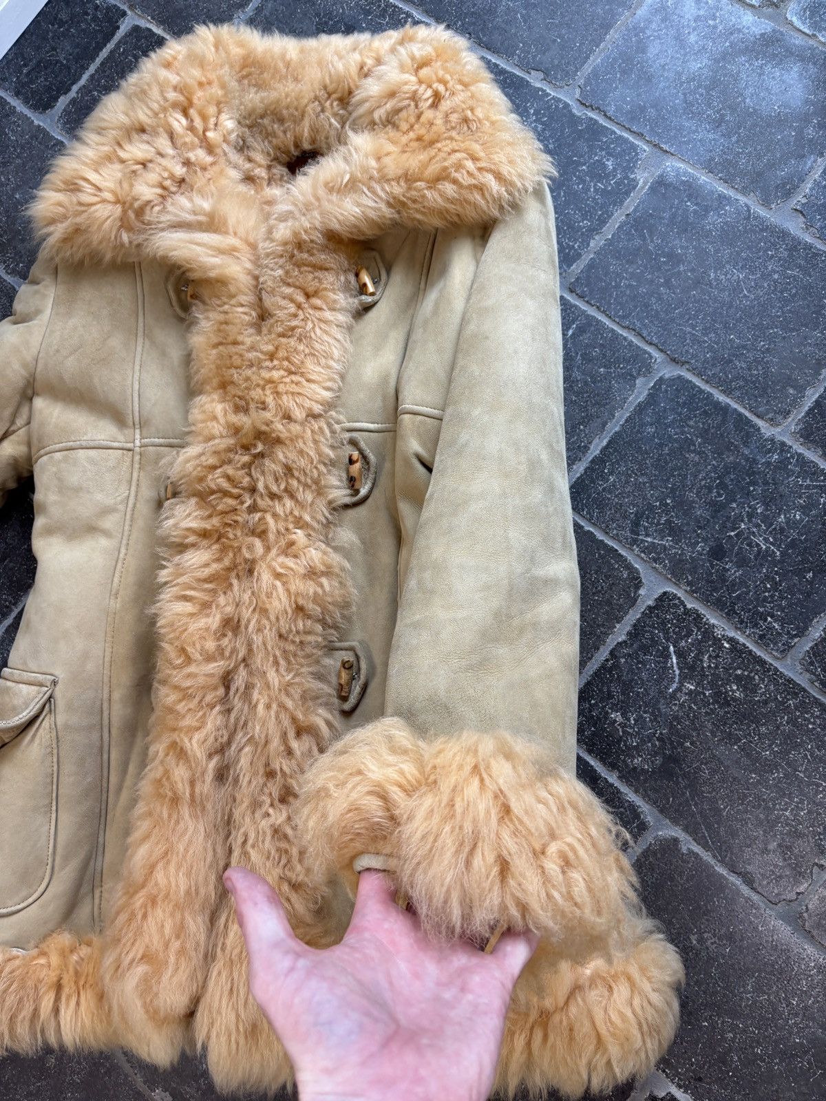 Vintage 70s Vintage Sheepskin Coat Shearling Bomber Flight Jacket Size M / US 6-8 / IT 42-44 - 13 Thumbnail
