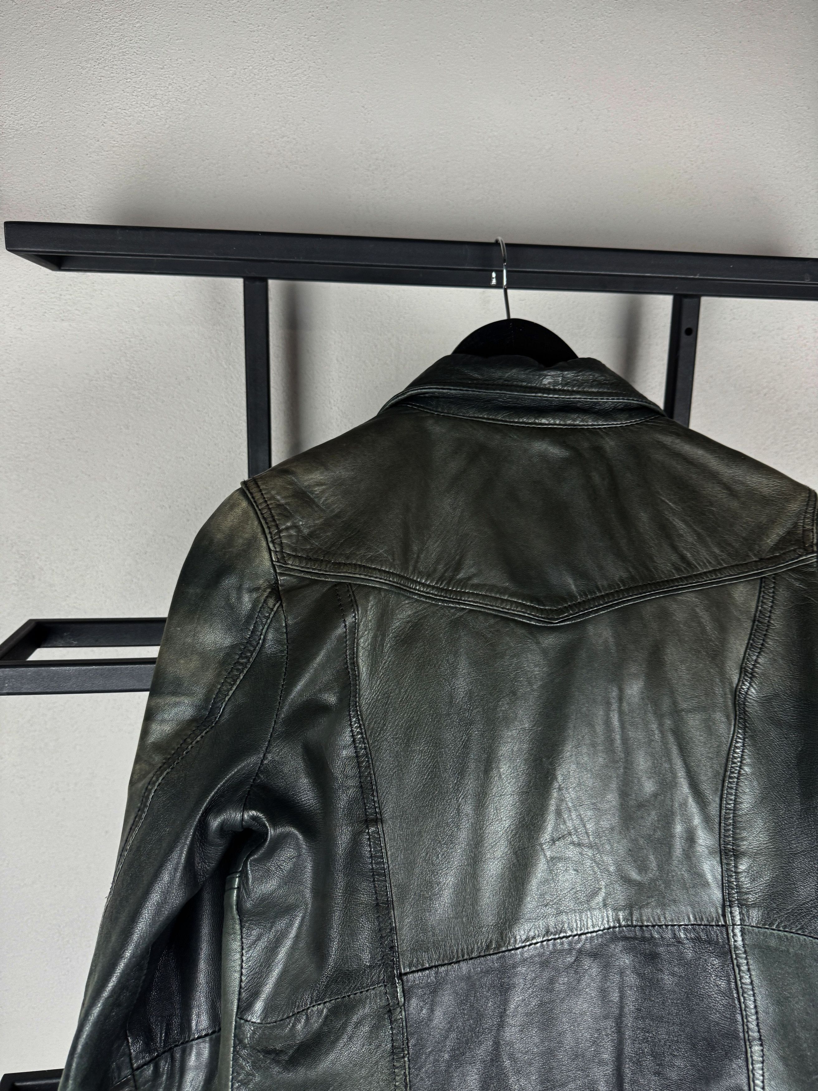 Tornado Mart Gothic Japanese Faded Washed Real Leather Cropped Jacket Size US XS / EU 42 / 0 - 4 Thumbnail