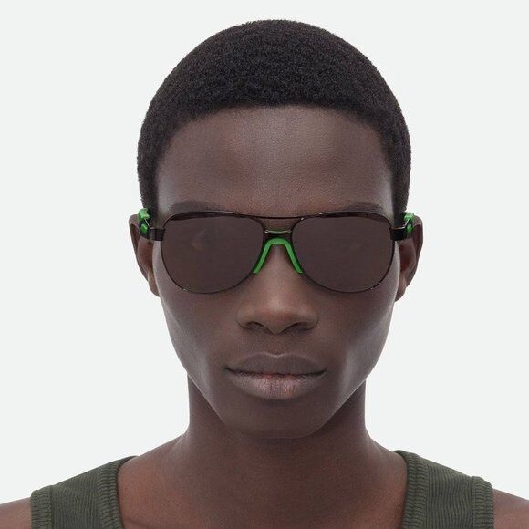 Bottega Veneta Bottega Veneta BV1231S 004 Sunglasses Black/Red Aviator Size ONE SIZE - 3 Thumbnail