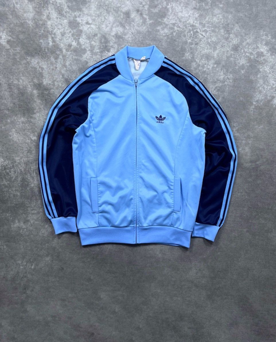 Adidas Adidas Light Blue Track Jacket made in france vintage adidas Size US L / EU 52-54 / 3 - 3 Thumbnail