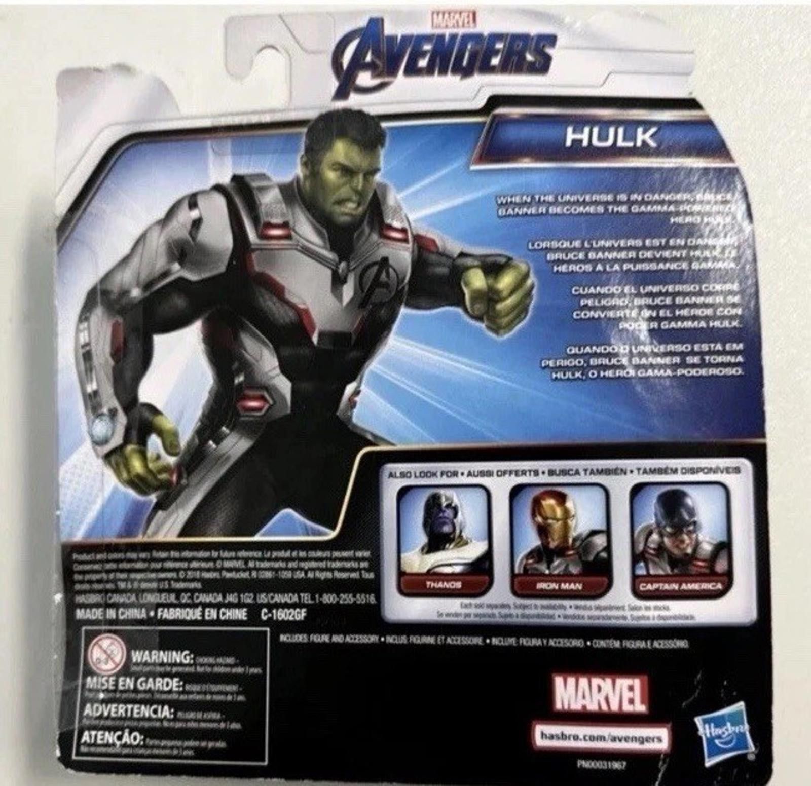 Other Hasbro Marvel Avengers Endgame 6"-inch Hulk Action Figure Size ONE SIZE - 2 Thumbnail