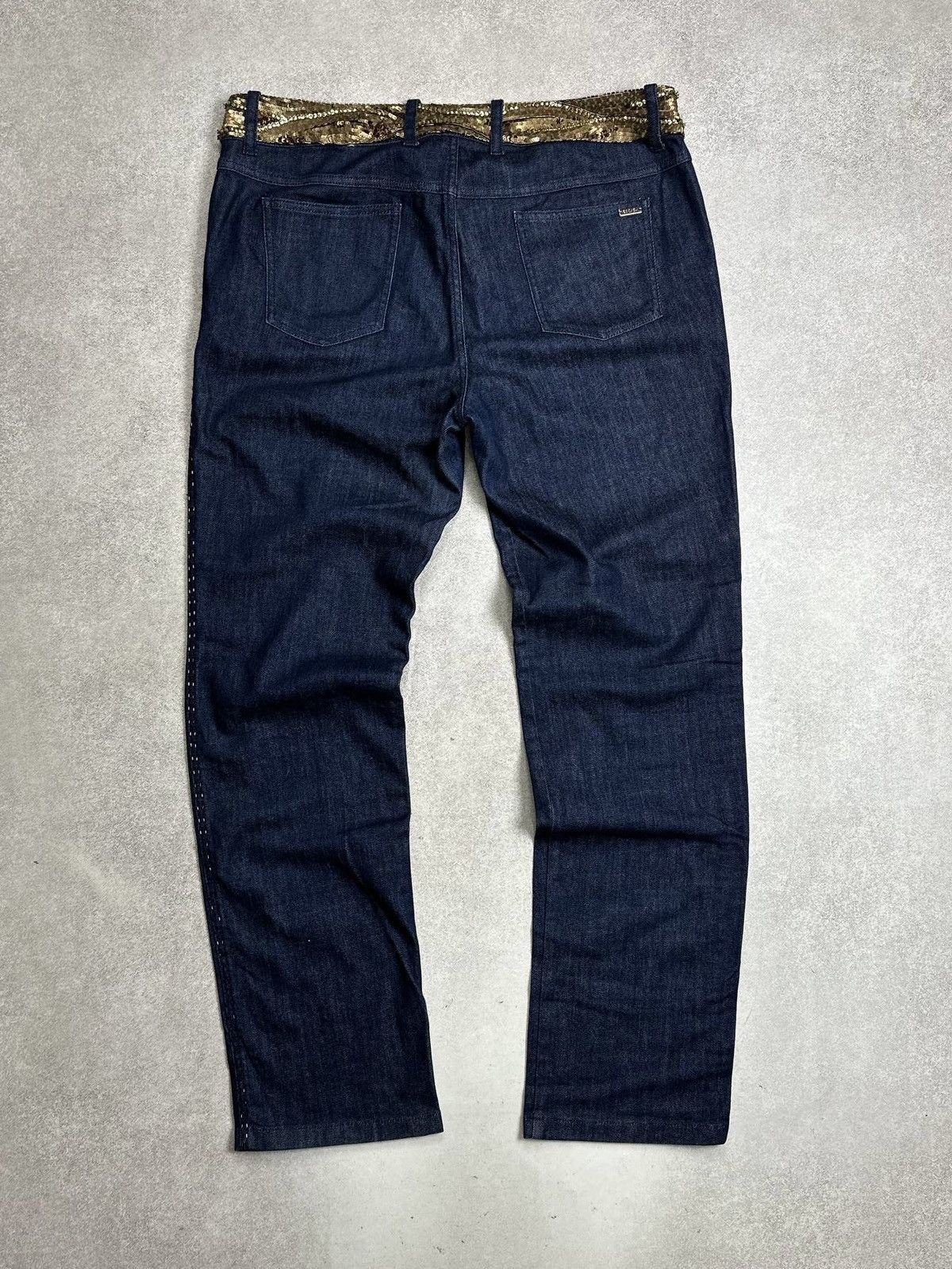 Escada Vintage Escada Golden Belt Grunge Avantgarde Pants Denim Size US 32 / EU 48 - 3 Thumbnail