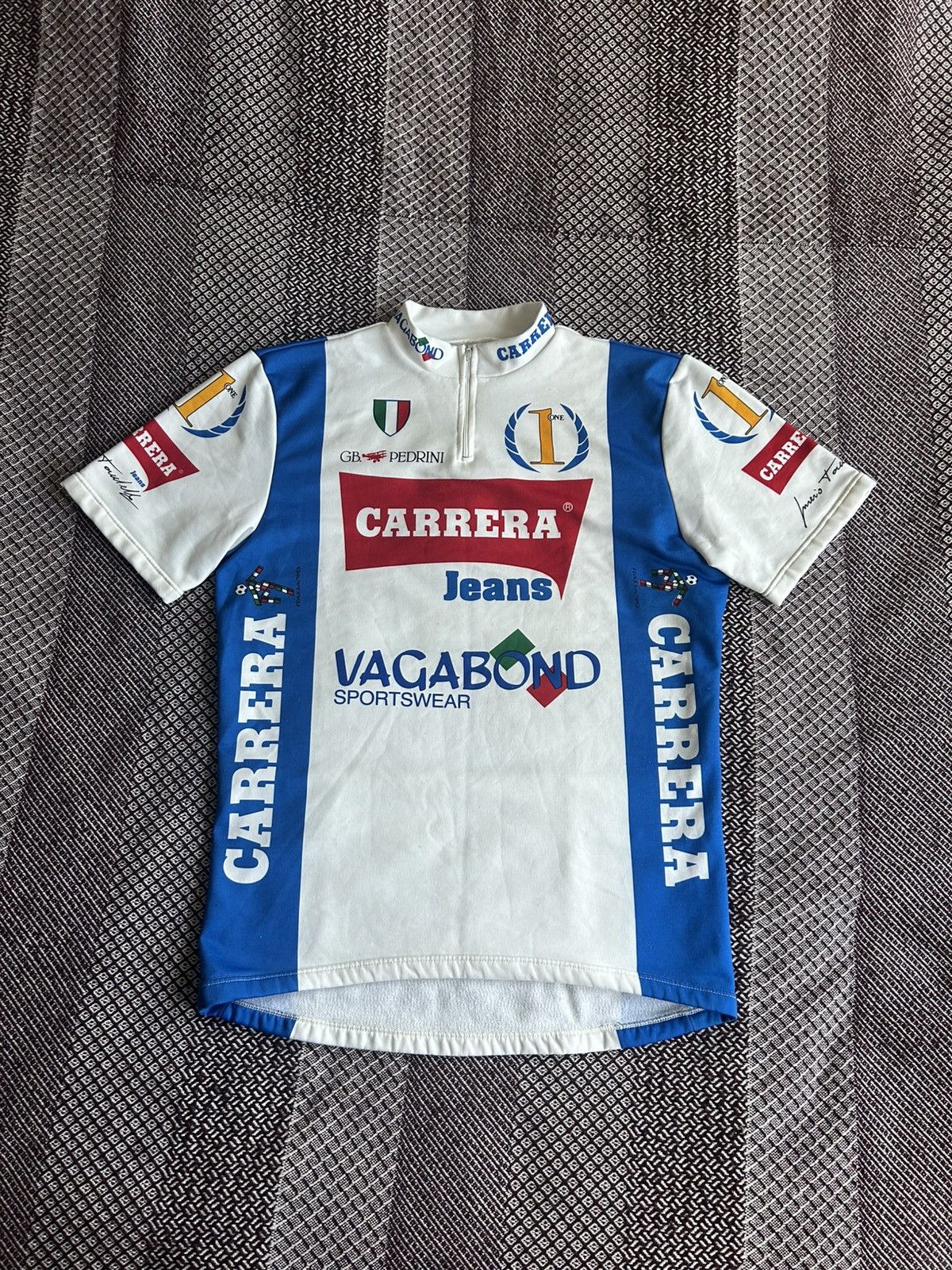 Carrera CARRERA JEANS VINTAGE 90s CYCLING SHIRT BIKE JERSEY SIZE L Size US L / EU 52-54 / 3 - 1 Thumbnail