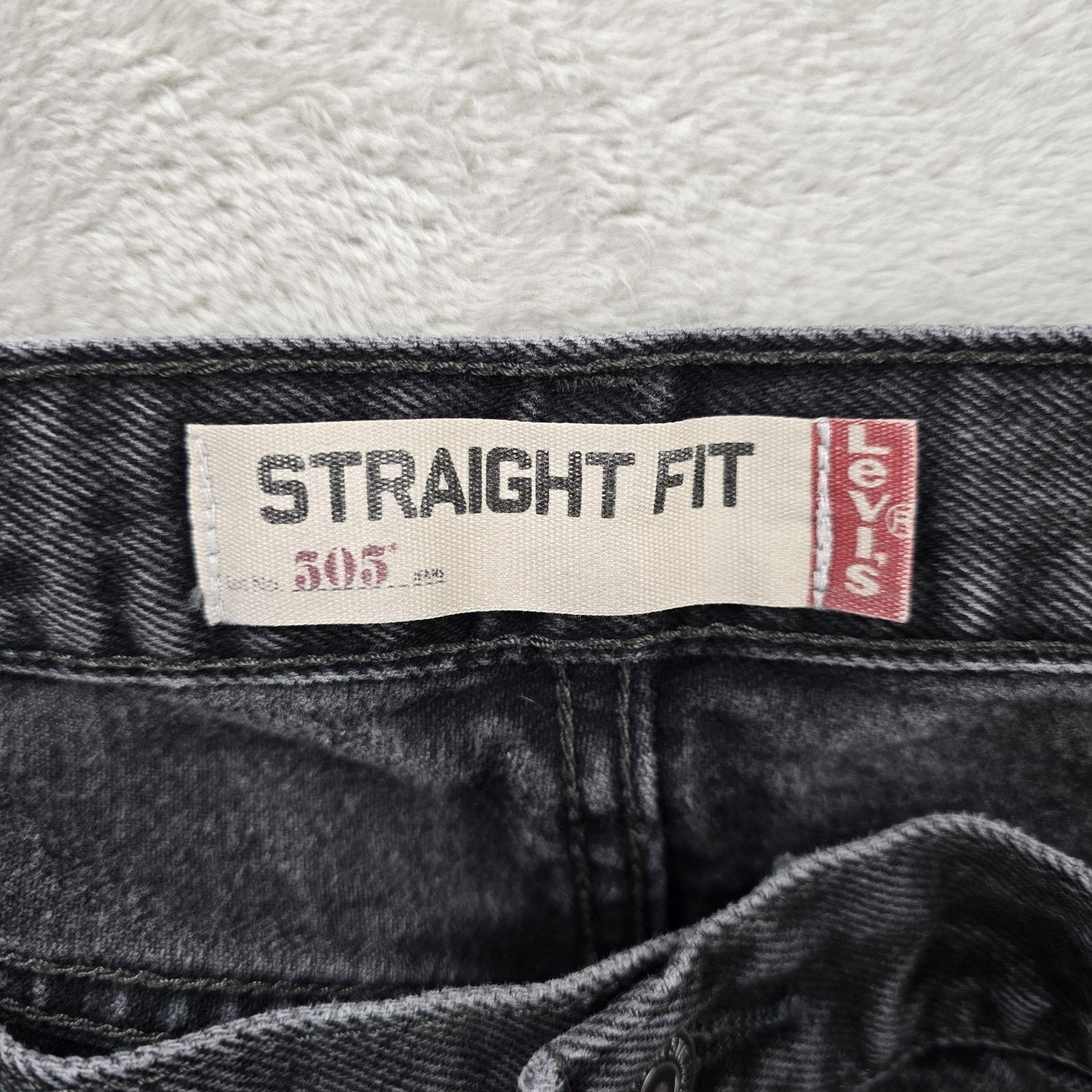 Levi's Levis 505 Mens Black Jeans 40x30 Black Straight Fit Denim Size US 40 / EU 56 - 4 Thumbnail