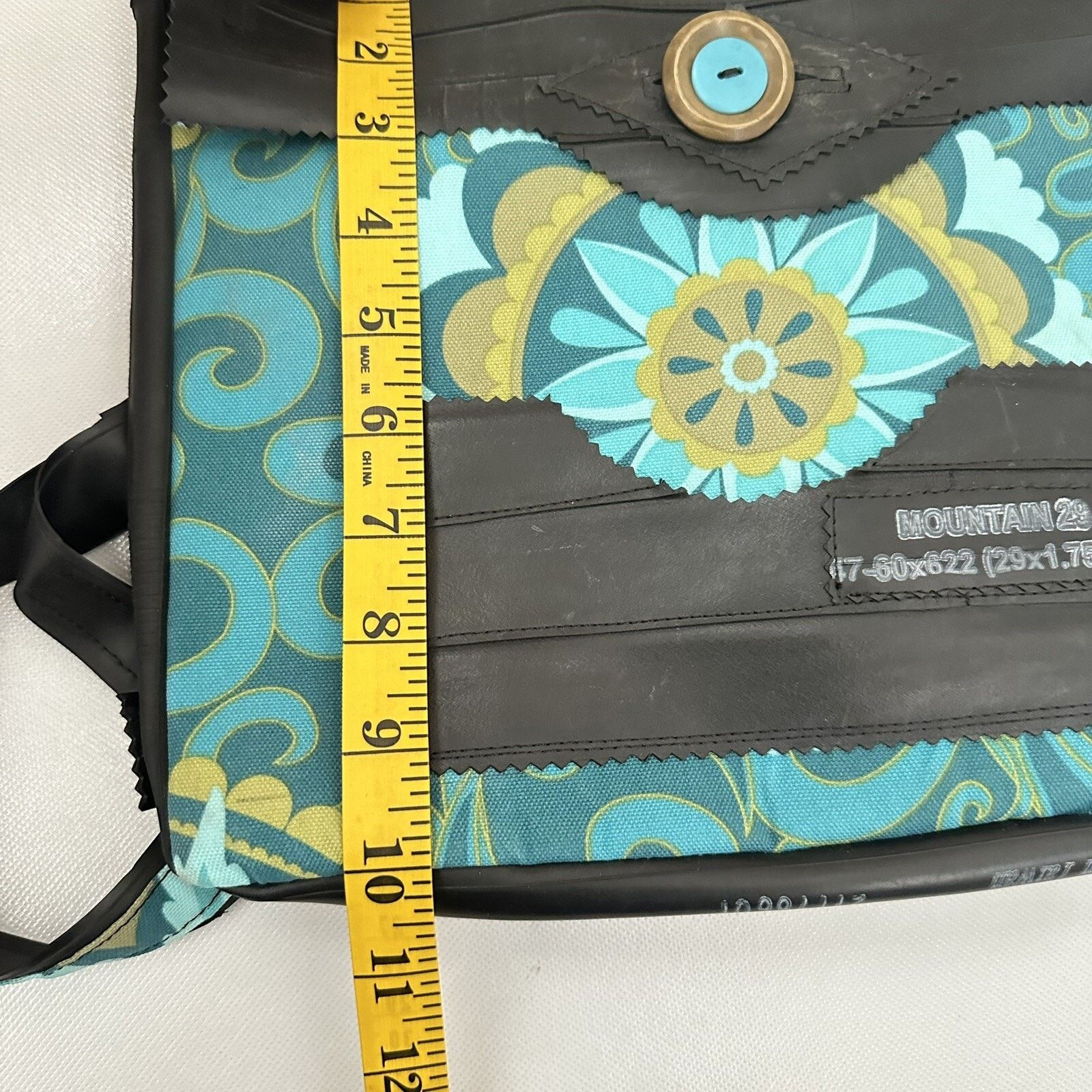 Other Backpack Upcycled Messenger Bag Rubber Mandala Riveted Boho Size ONE SIZE - 10 Thumbnail