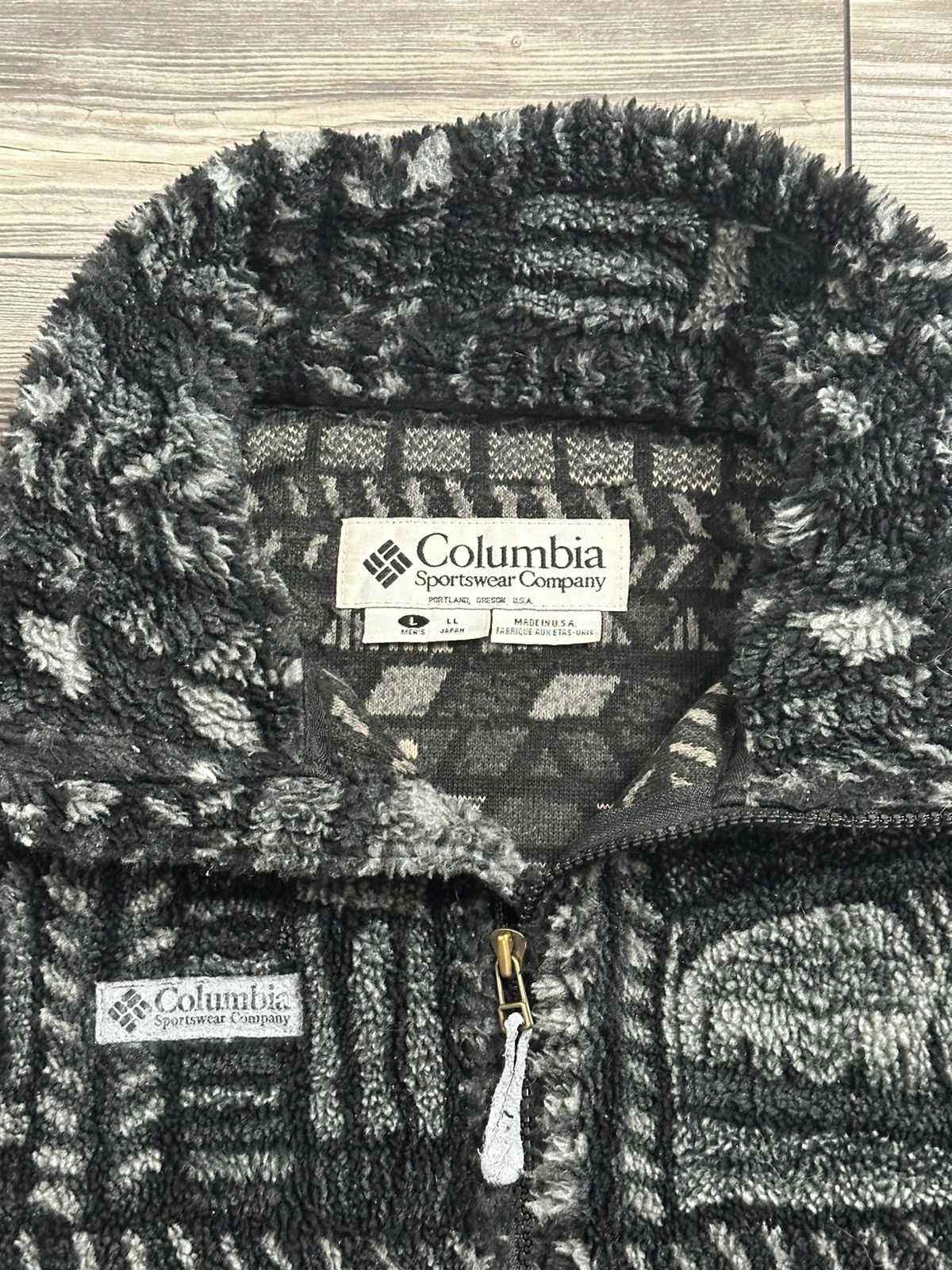 Columbia Vintage 90’s Columbia Patterned Zip Fleece Size US L / EU 52-54 / 3 - 4 Thumbnail