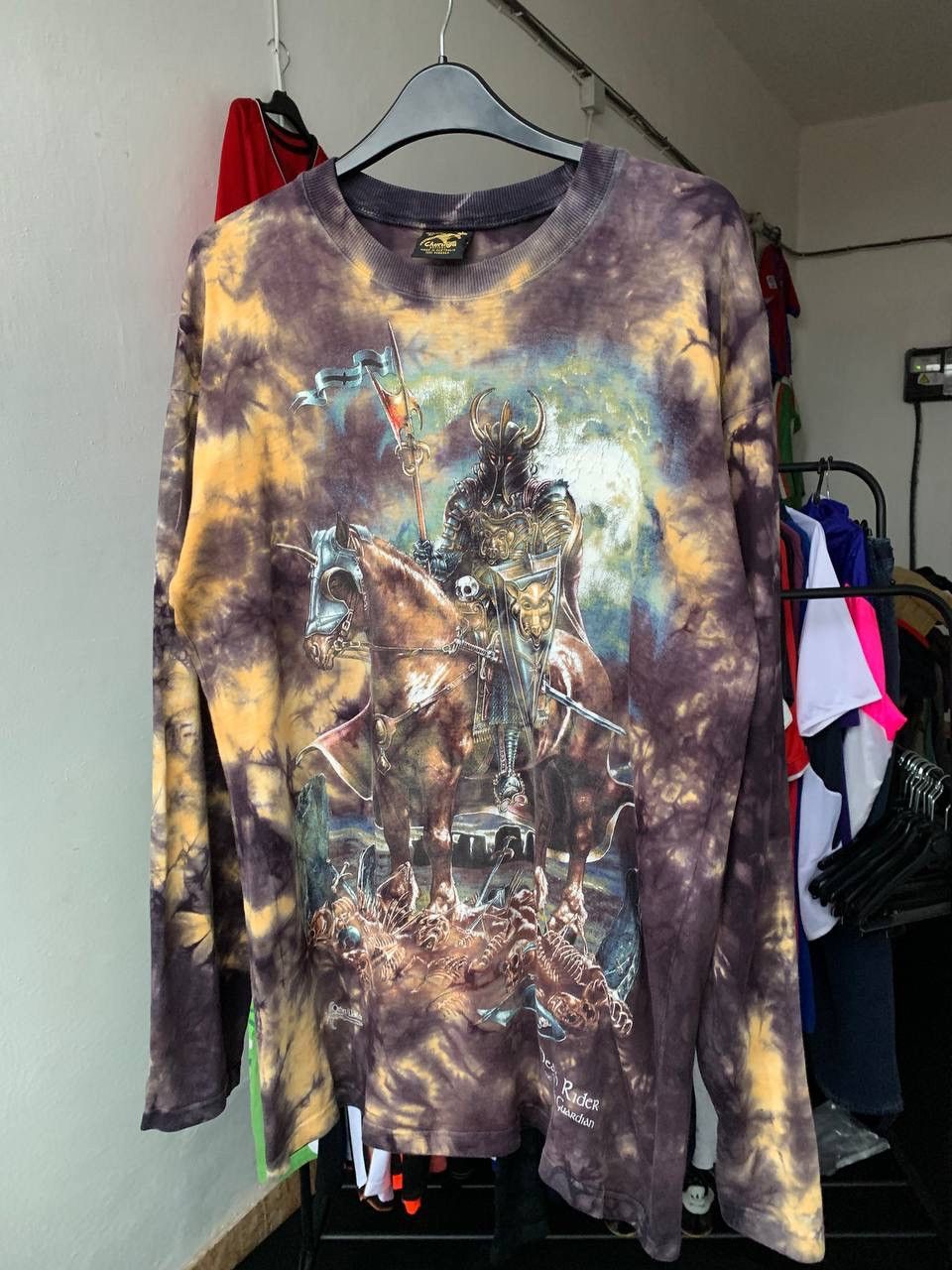Japanese Brand × Vintage Death Rider The Dark Guardian Vintage Fullprint 90s Churinga Size US M / EU 48-50 / 2 - 1 Thumbnail
