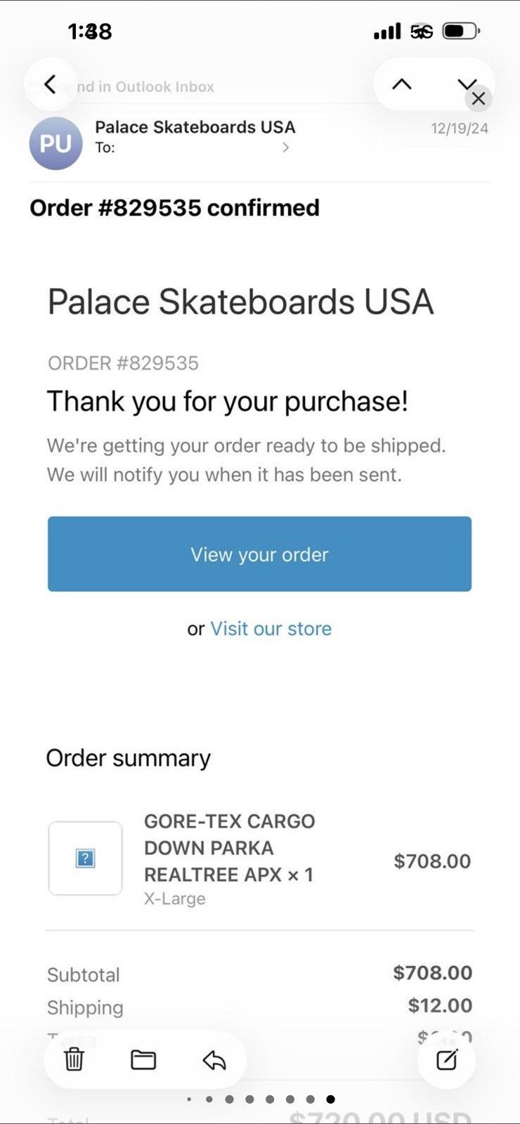 Palace GORE-TEX CARGO DOWN PARKA REALTREE APX Size US XL / EU 56 / 4 - 14 Thumbnail
