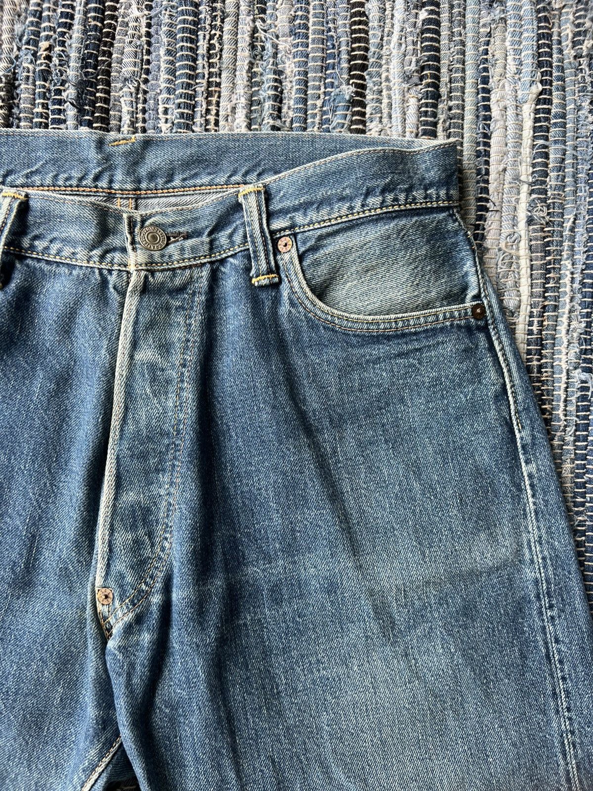 Evisu Vintage Evisu No 1 Raw Hem Beauty Faded Selvaged Jorts Denim Size US 33 - 4 Thumbnail