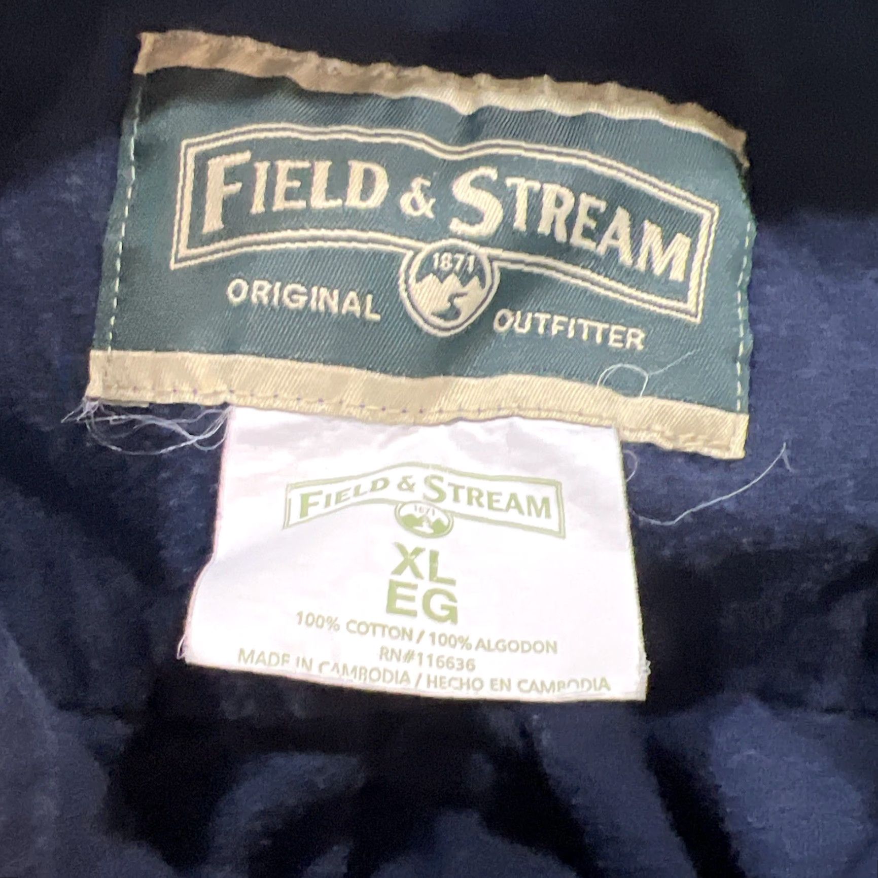 Vintage Field Stream Shirt XL Blue Flannel Chamois Heavy Chore Outdoor Work Mens Button-Up Size US XL / EU 56 / 4 - 6 Thumbnail