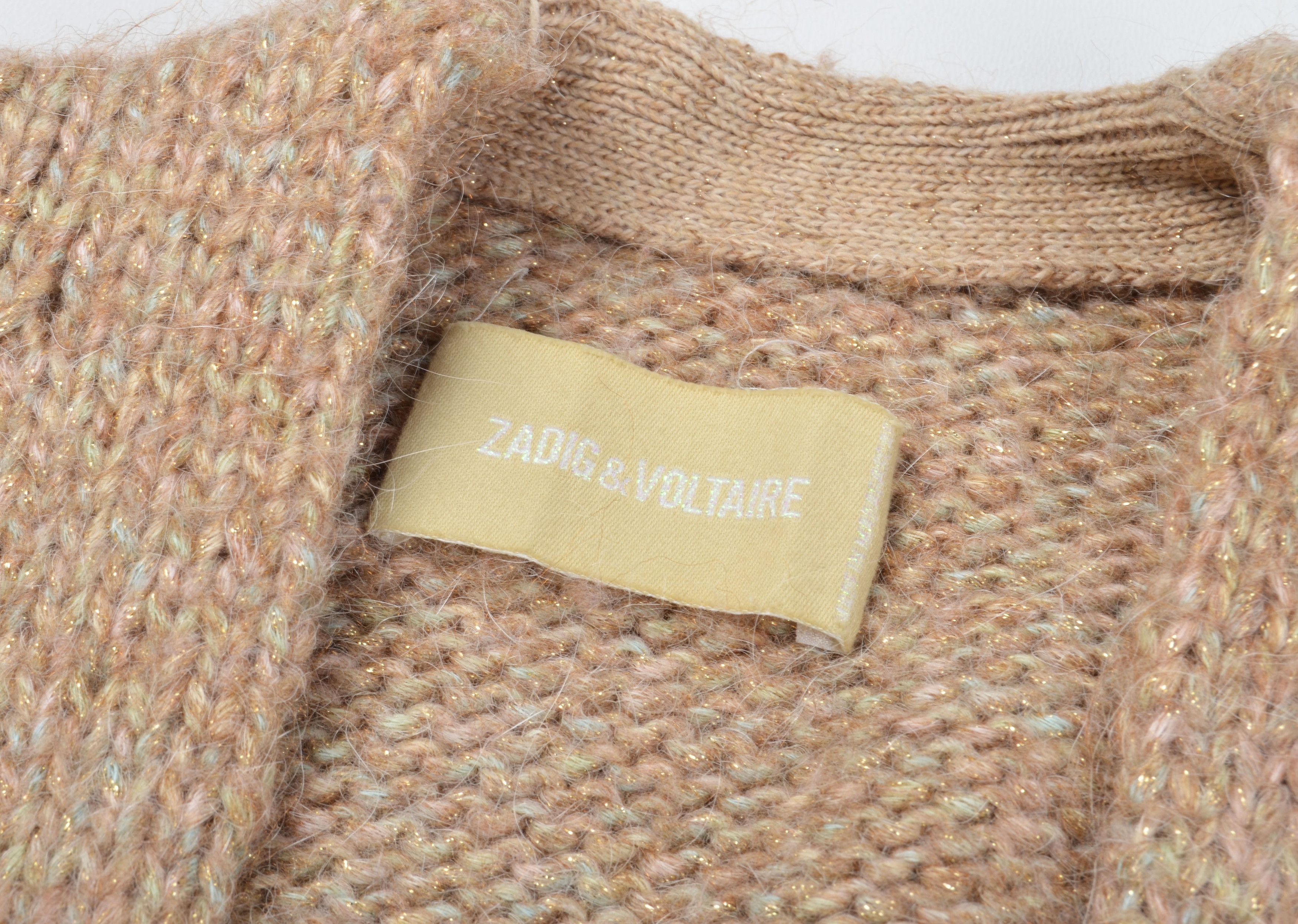 Zadig & Voltaire Zadig & Voltaire Alpaca Wool Blend Shiny Open Cardigan Size XS / US 0-2 / IT 36-38 - 7 Thumbnail