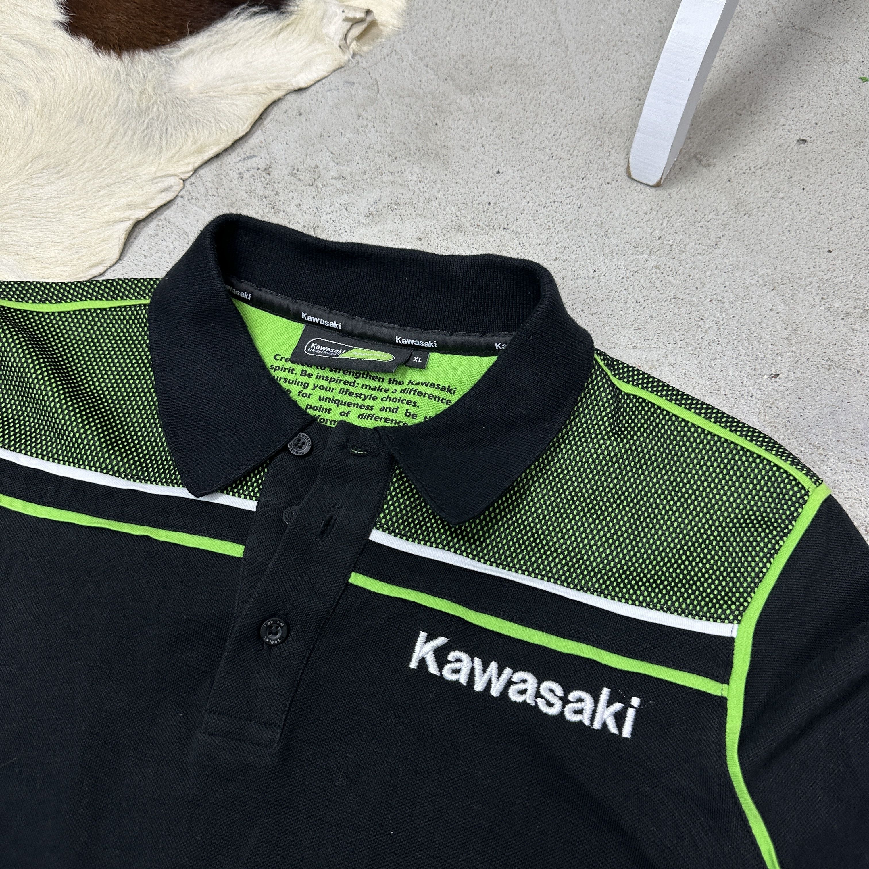 Vintage Vintage Streetwear Sporty Kawasaki Polo T-shirt Y2K Size US XL / EU 56 / 4 - 2 Thumbnail