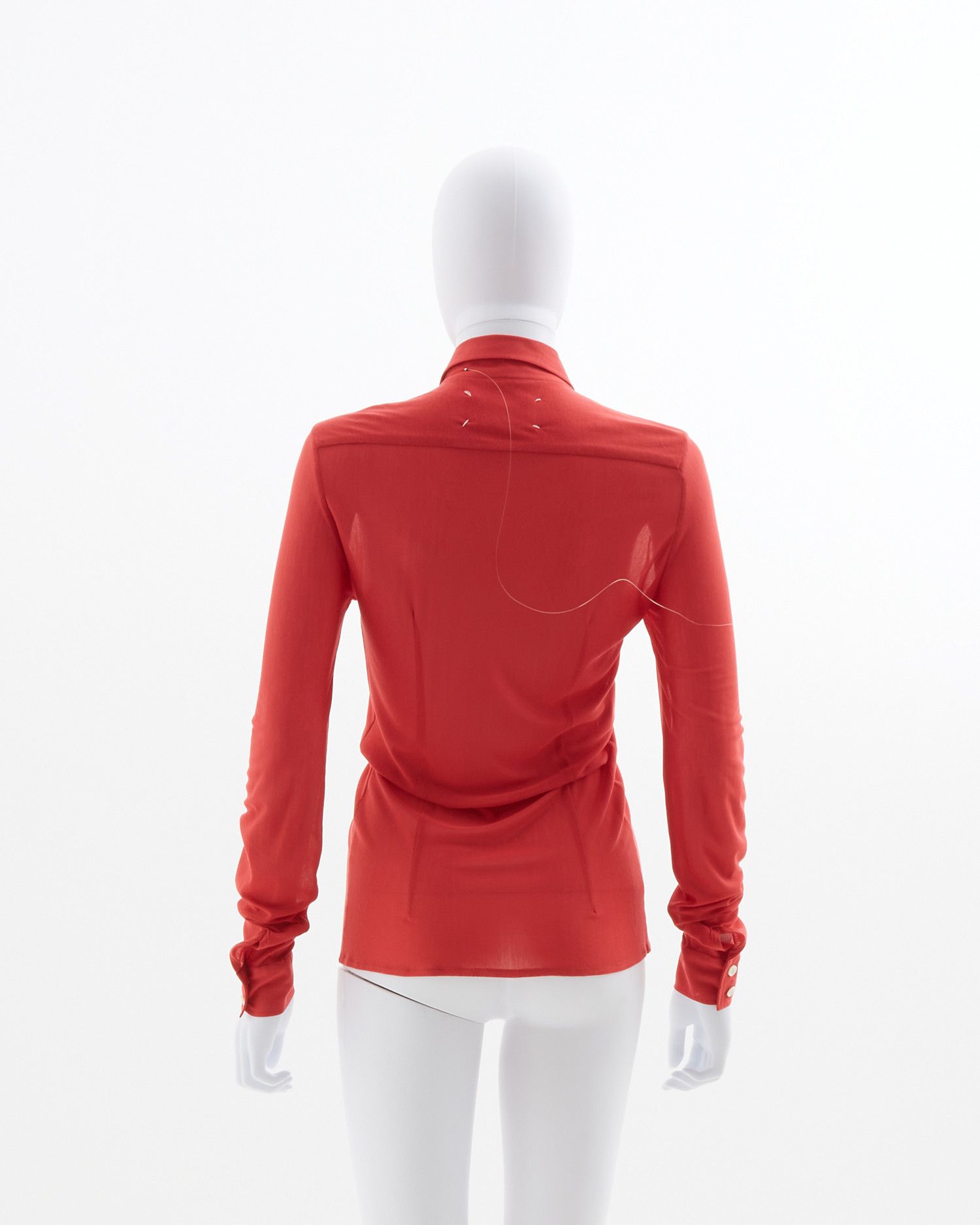 Maison Margiela Martin Margiela S/S 2001 Red Viscosa Shirt Size M / US 6-8 / IT 42-44 - 3 Thumbnail