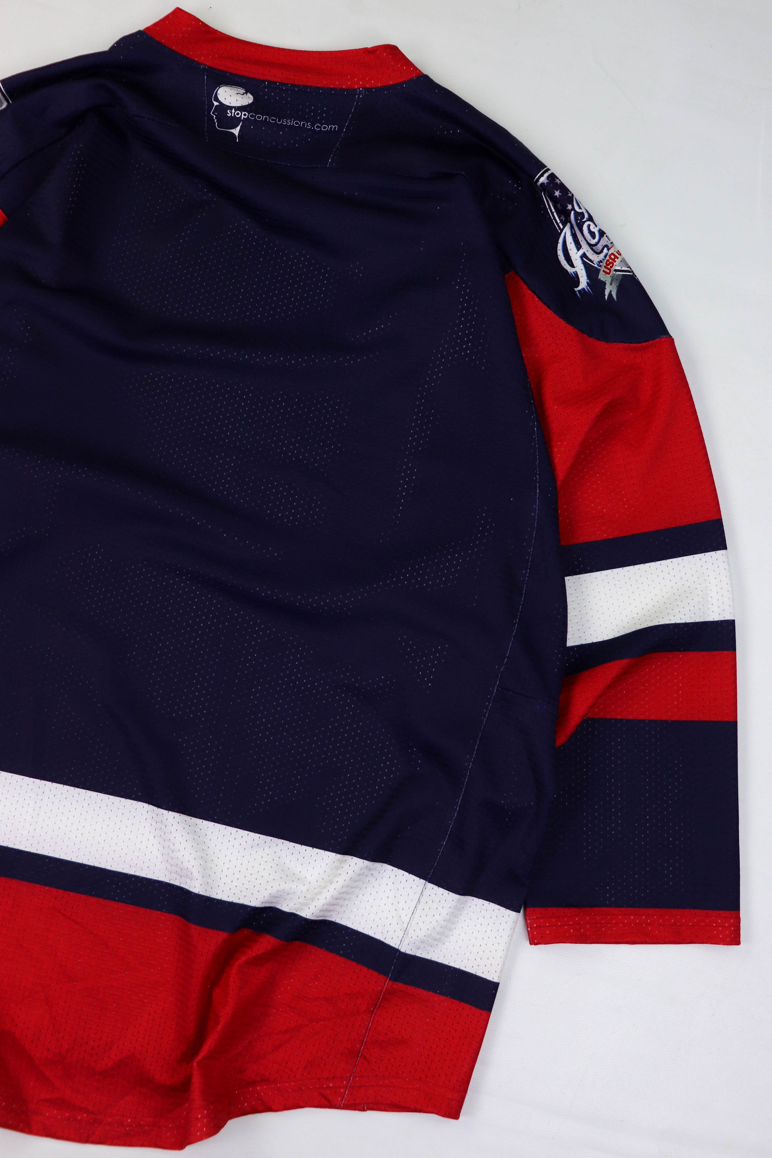 USA Olympics 2015 USA vs Canada Ice Hockey Oversized Baggy Mesh Jersey Size US L / EU 52-54 / 3 - 10 Thumbnail