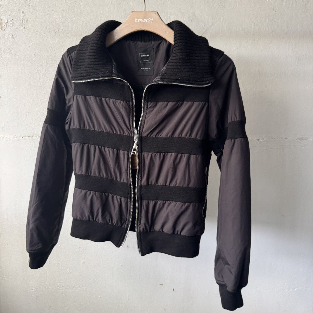 MM6 Artisan Black Stripped Puffer Like Maison Margiela Jacket Size US XS / EU 42 / 0 - 7 Thumbnail