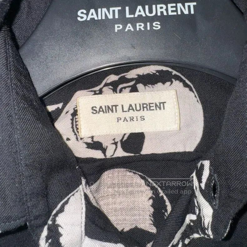 Saint Laurent Paris Saint Laurent Skull Print Silk Shirt Size US M / EU 48-50 / 2 - 4 Thumbnail