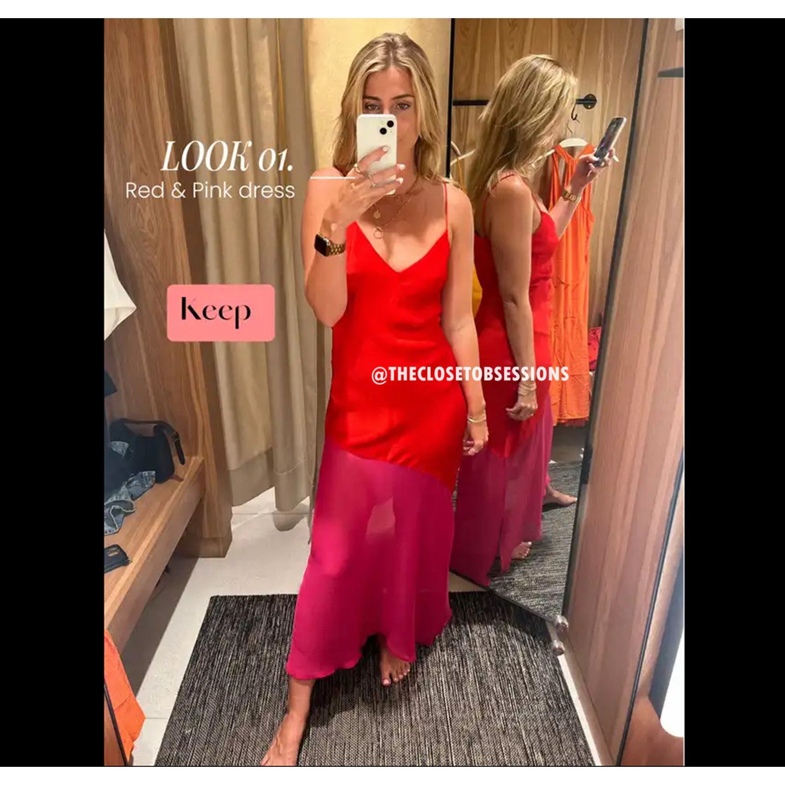 Mango Mango Red Pink Colorblock Asymmetrical Maxi Dress NWT Size M / US 6-8 / IT 42-44 - 21 Thumbnail