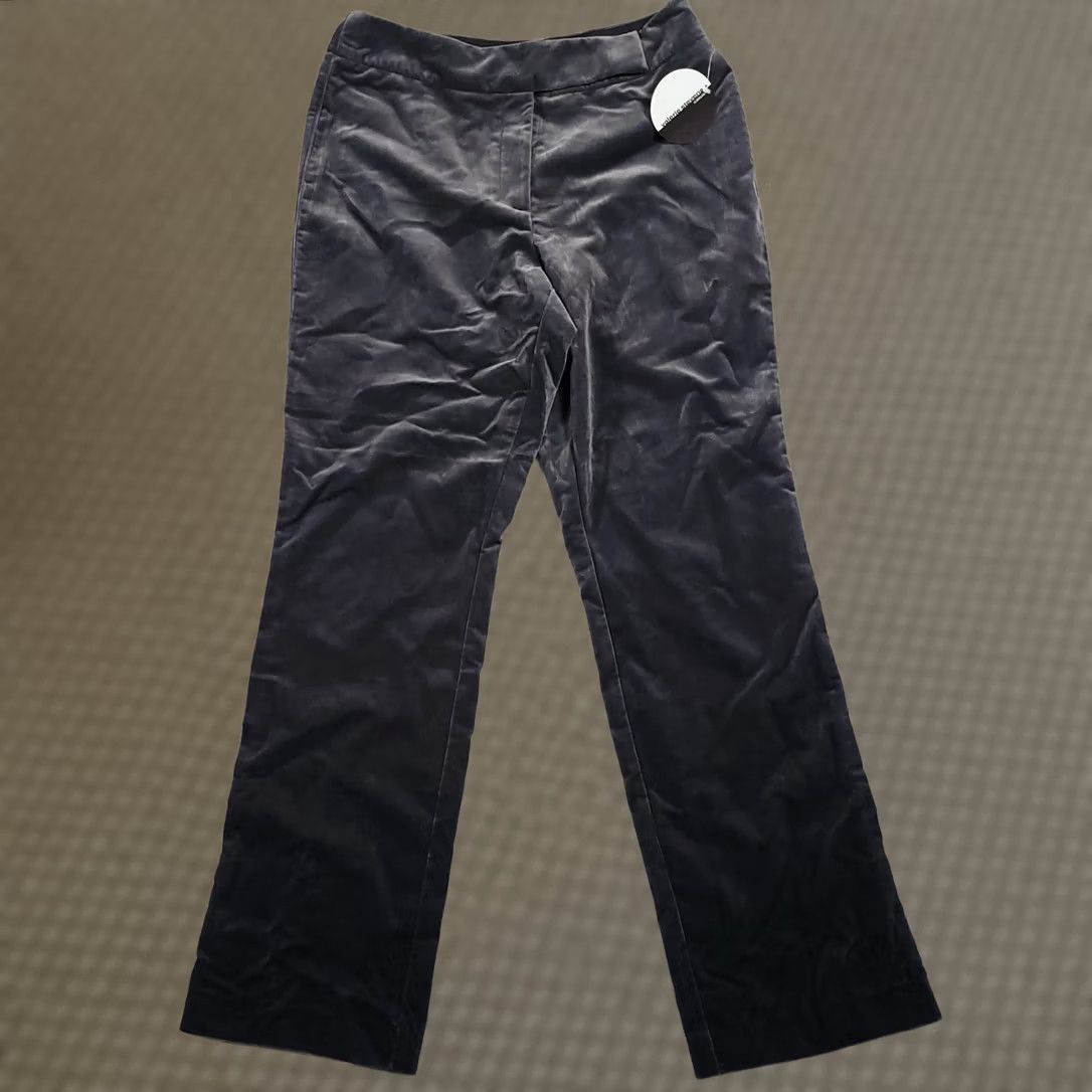 Velour VINTAGE Valerie Stevens Dress Pants Women's 8 Gray Velour Wide Leg Mid-Rise Size 30" / US 8 / IT 44 - 1 Thumbnail