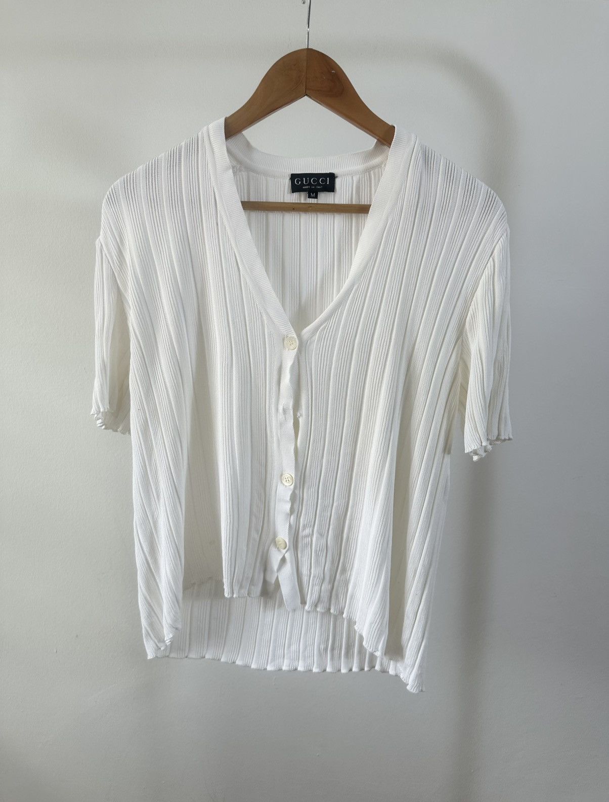 Gucci Gucci Tom Ford Era 1996 Ribbed Knit Cardigan Size US M / EU 48-50 / 2 - 1 Thumbnail