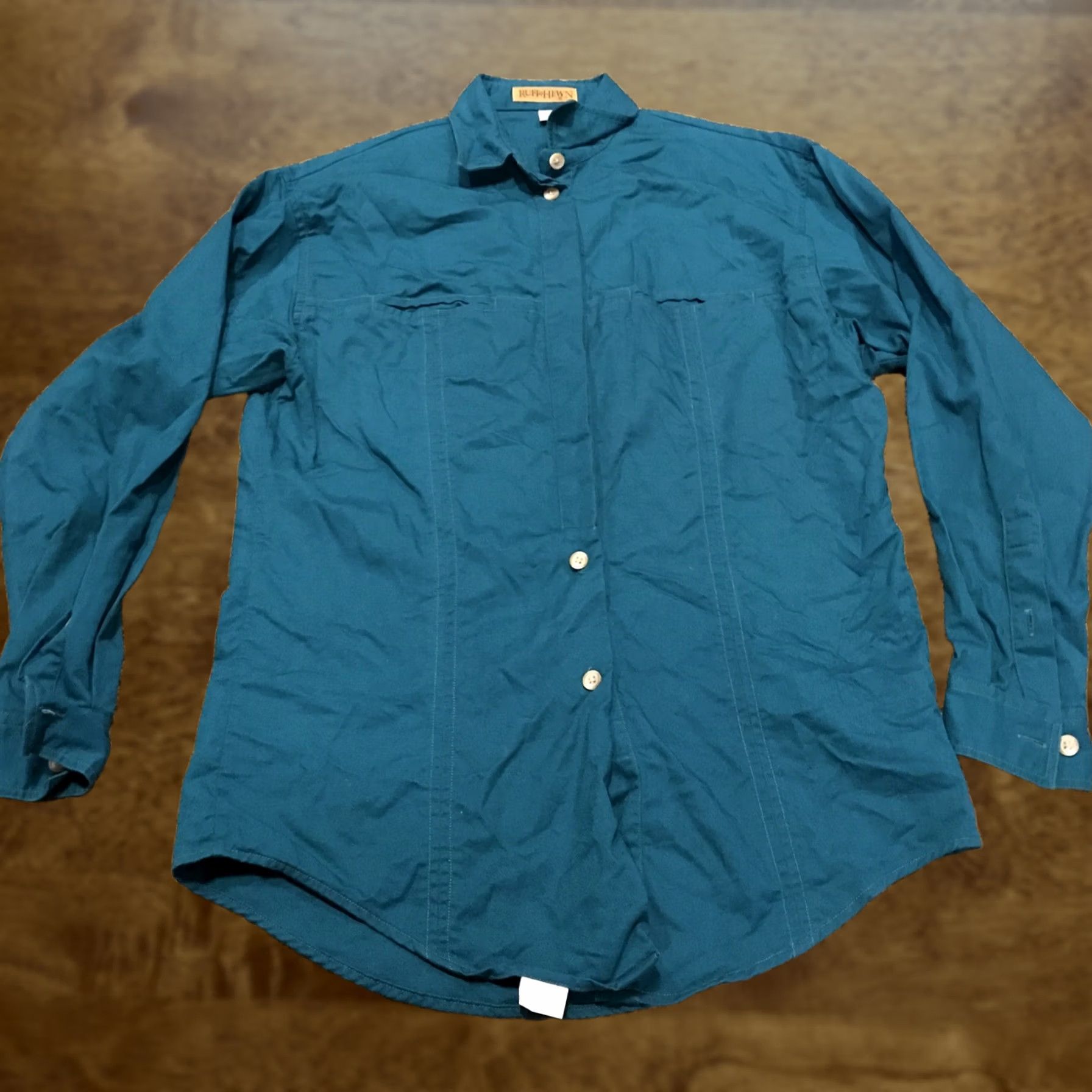 Vintage VINTAGE Ruff Hewn Women Button-Up Shirt Green S Cotton USA Long Sleeve Size S / US 4 / IT 40 - 1 Thumbnail