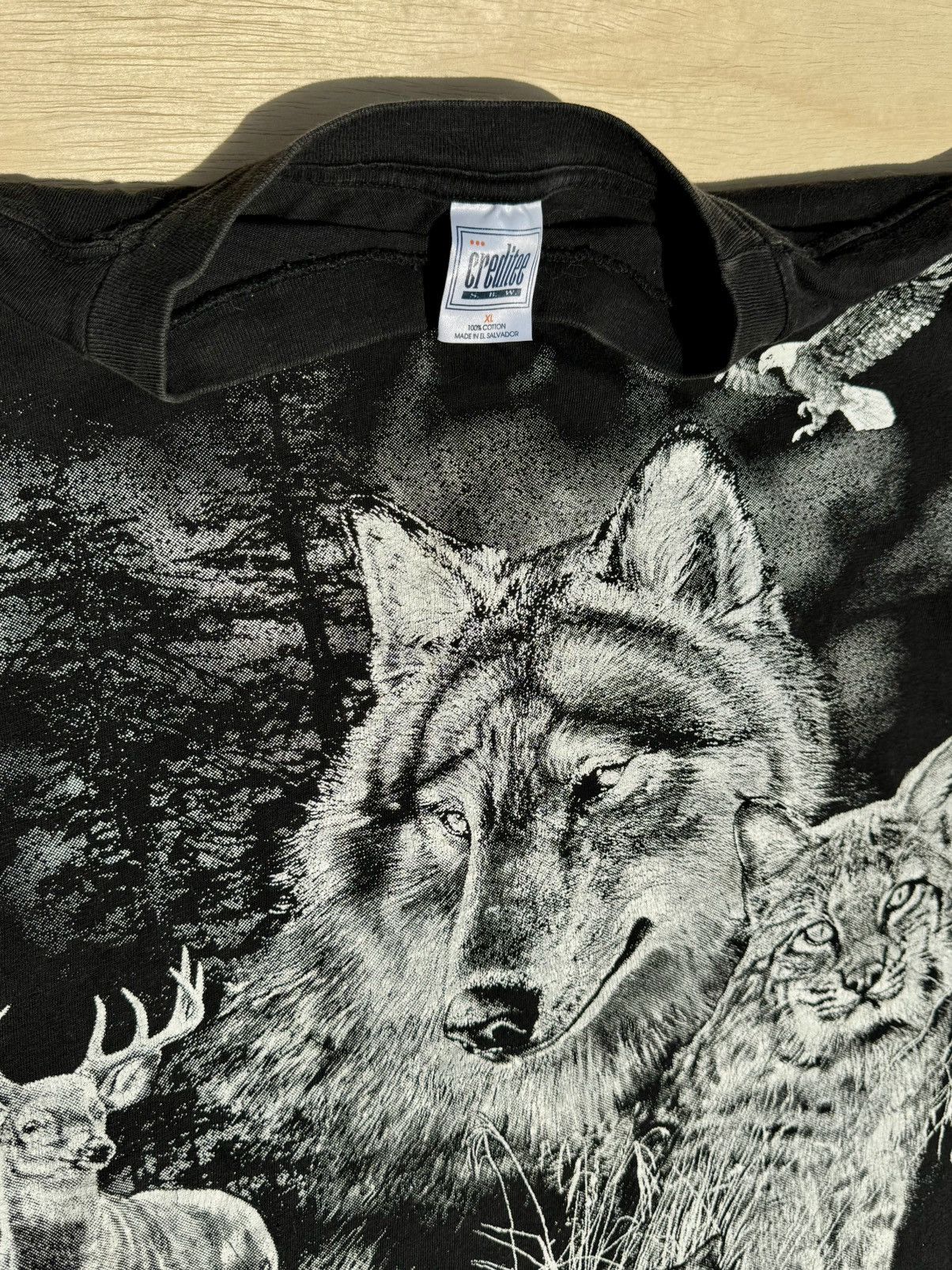 Vintage Vintage 1990 Wolf Nature All Over Print Animal AOP T-Shirt Size US XL / EU 56 / 4 - 7 Thumbnail